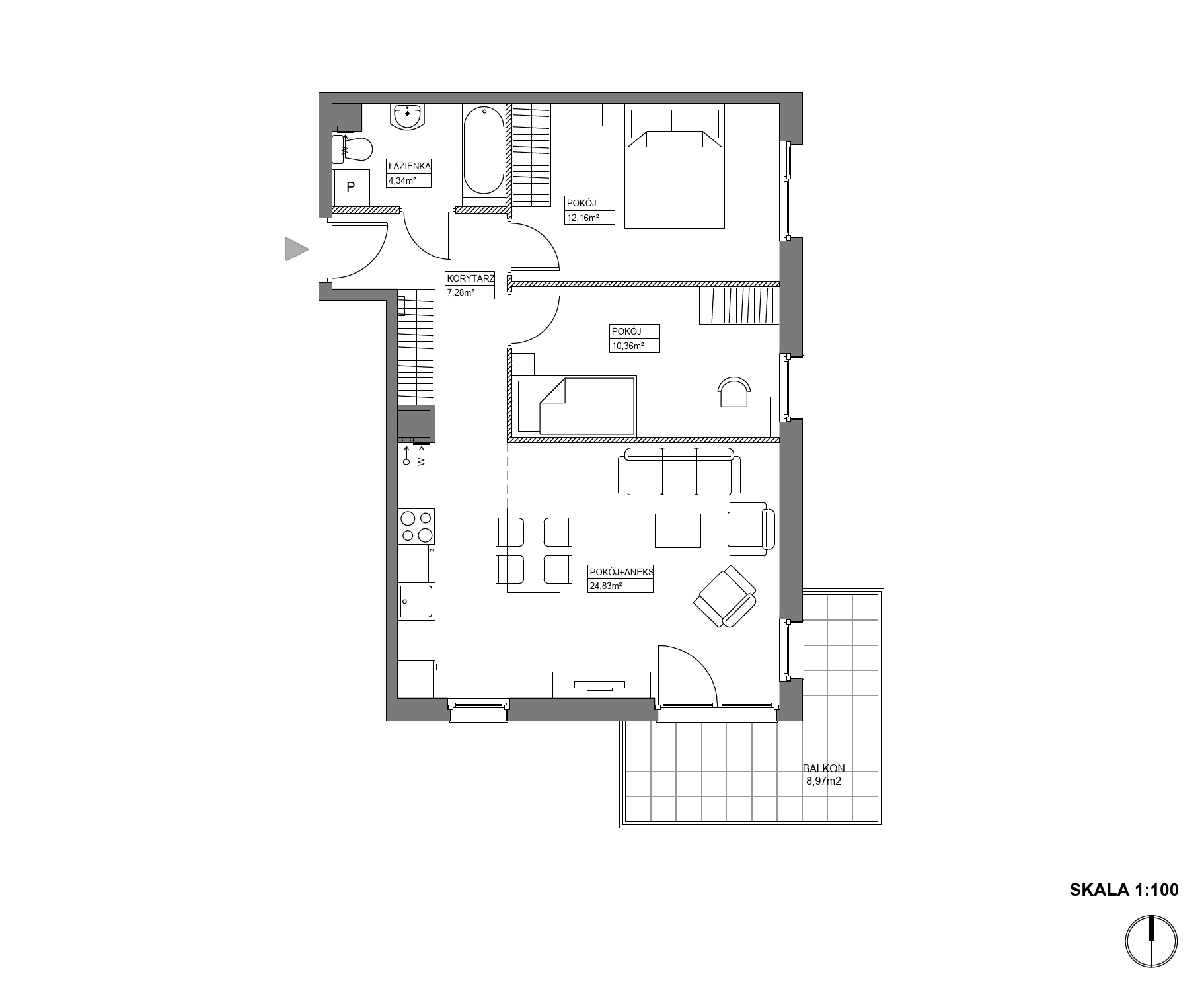 Plan 3 pok. 59m²
