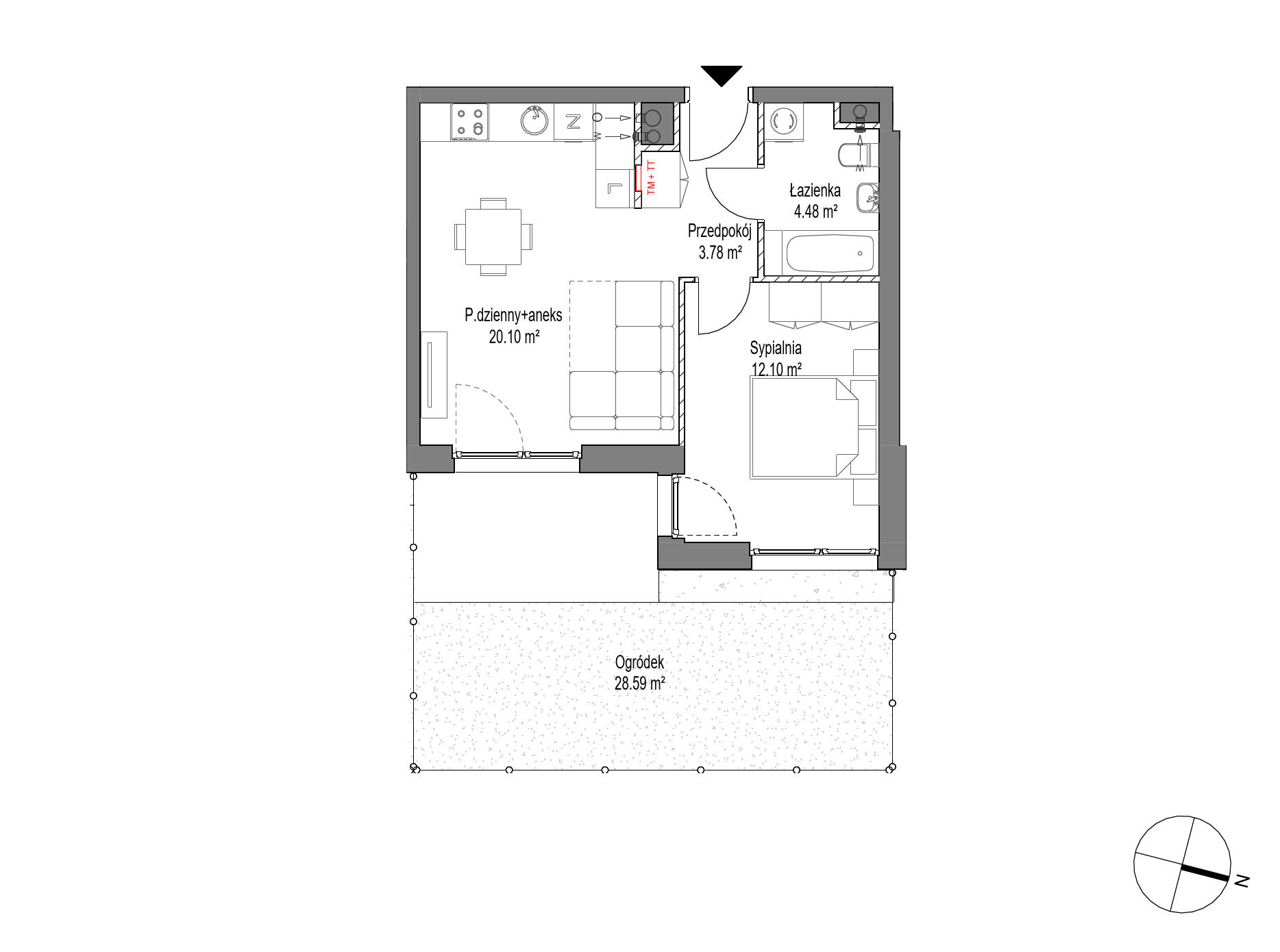 Plan 2 pok. 40m²