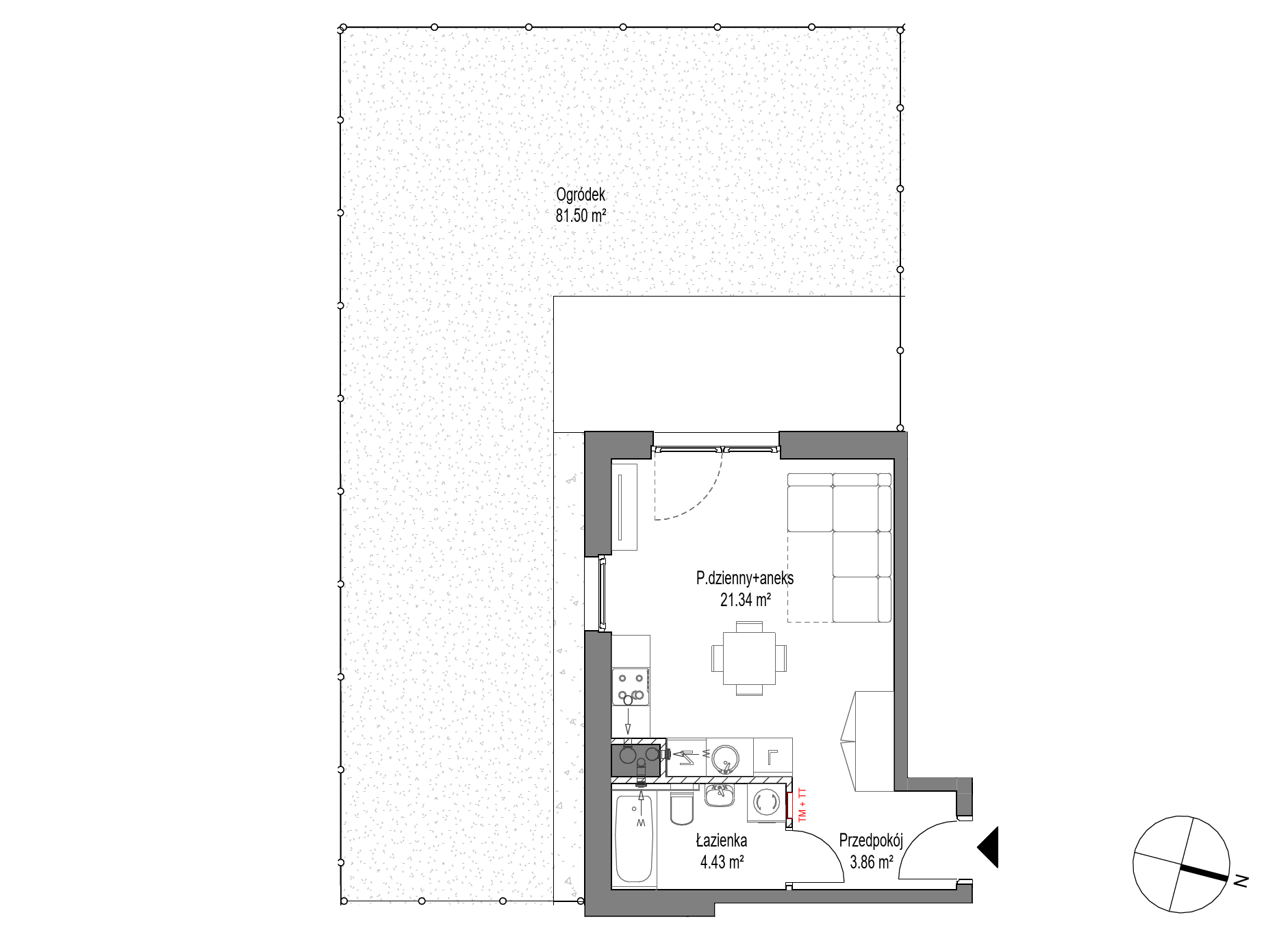 Plan 1 pok. 30m²