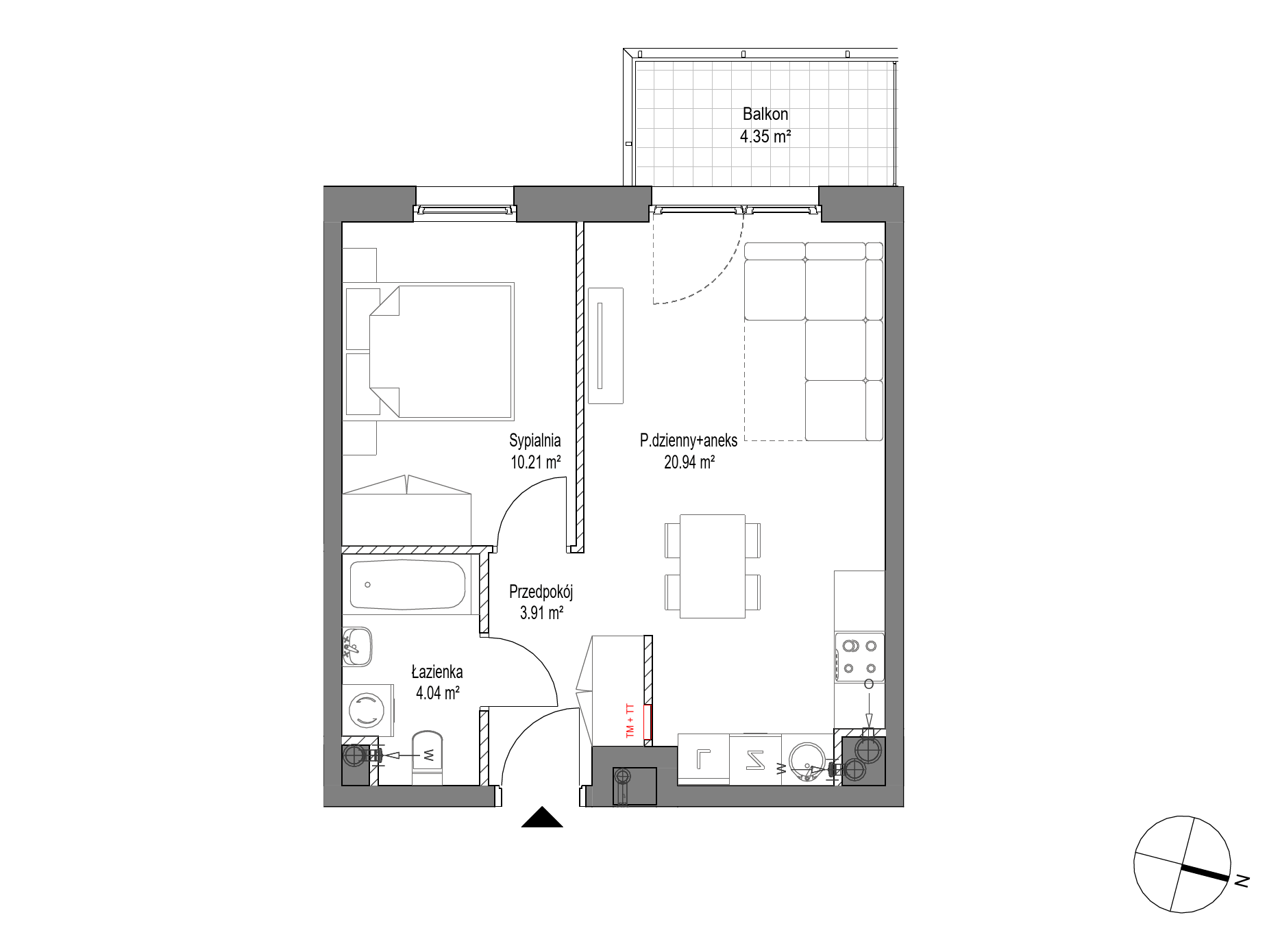 Plan 2 pok. 39m²