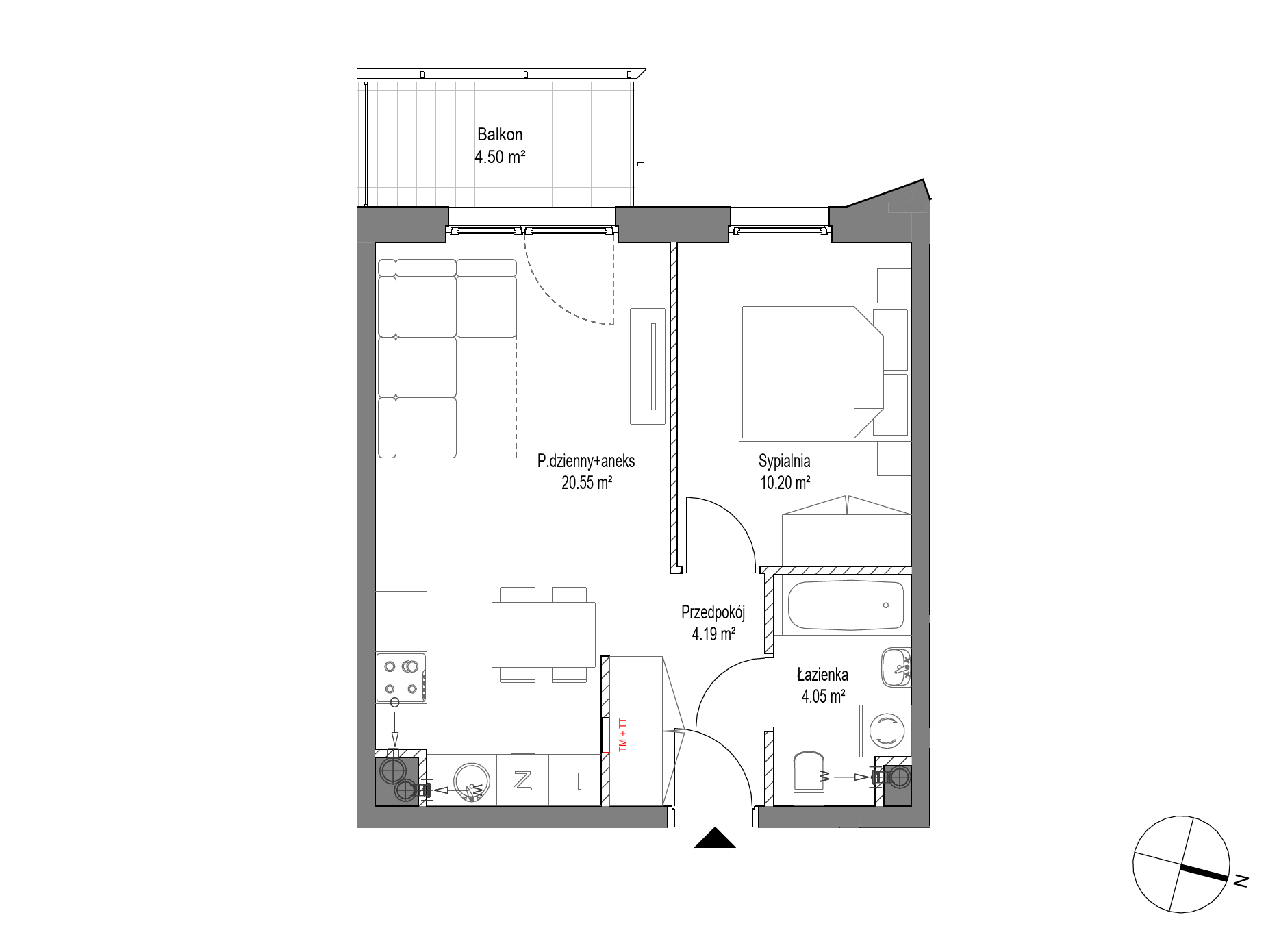 Plan 2 pok. 39m²