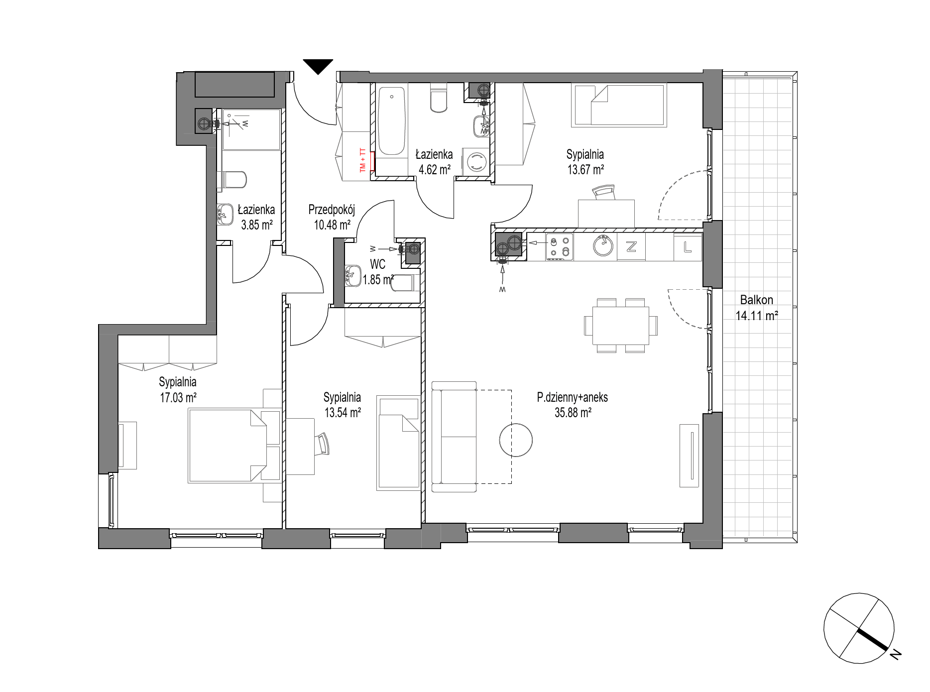 Plan 4 pok. 101m²