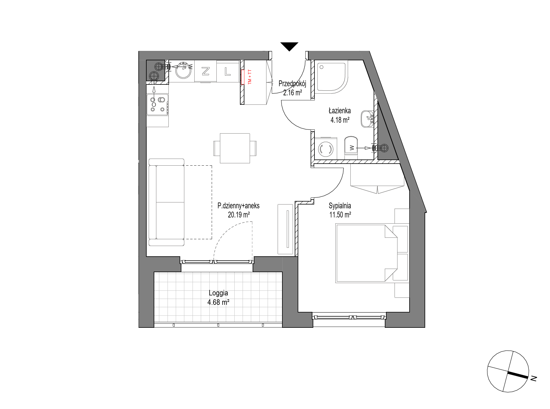 Plan 2 pok. 38m²