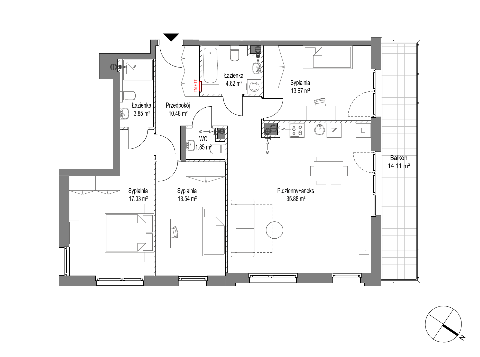 Plan 4 pok. 101m²