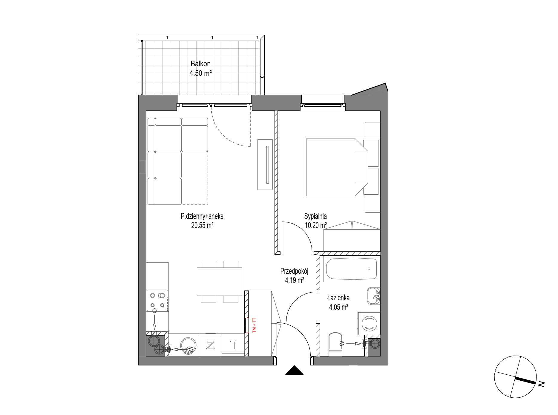 Plan 2 pok. 39m²