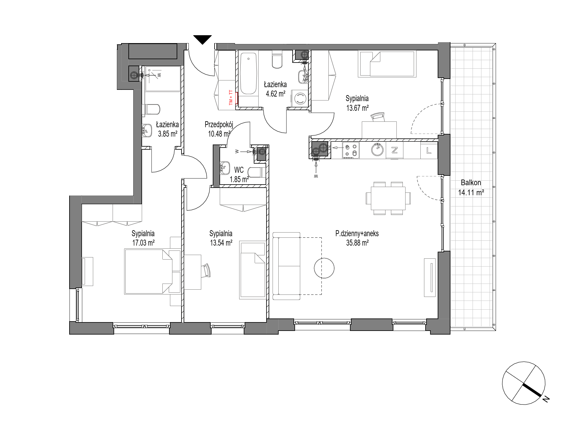 Plan 4 pok. 101m²