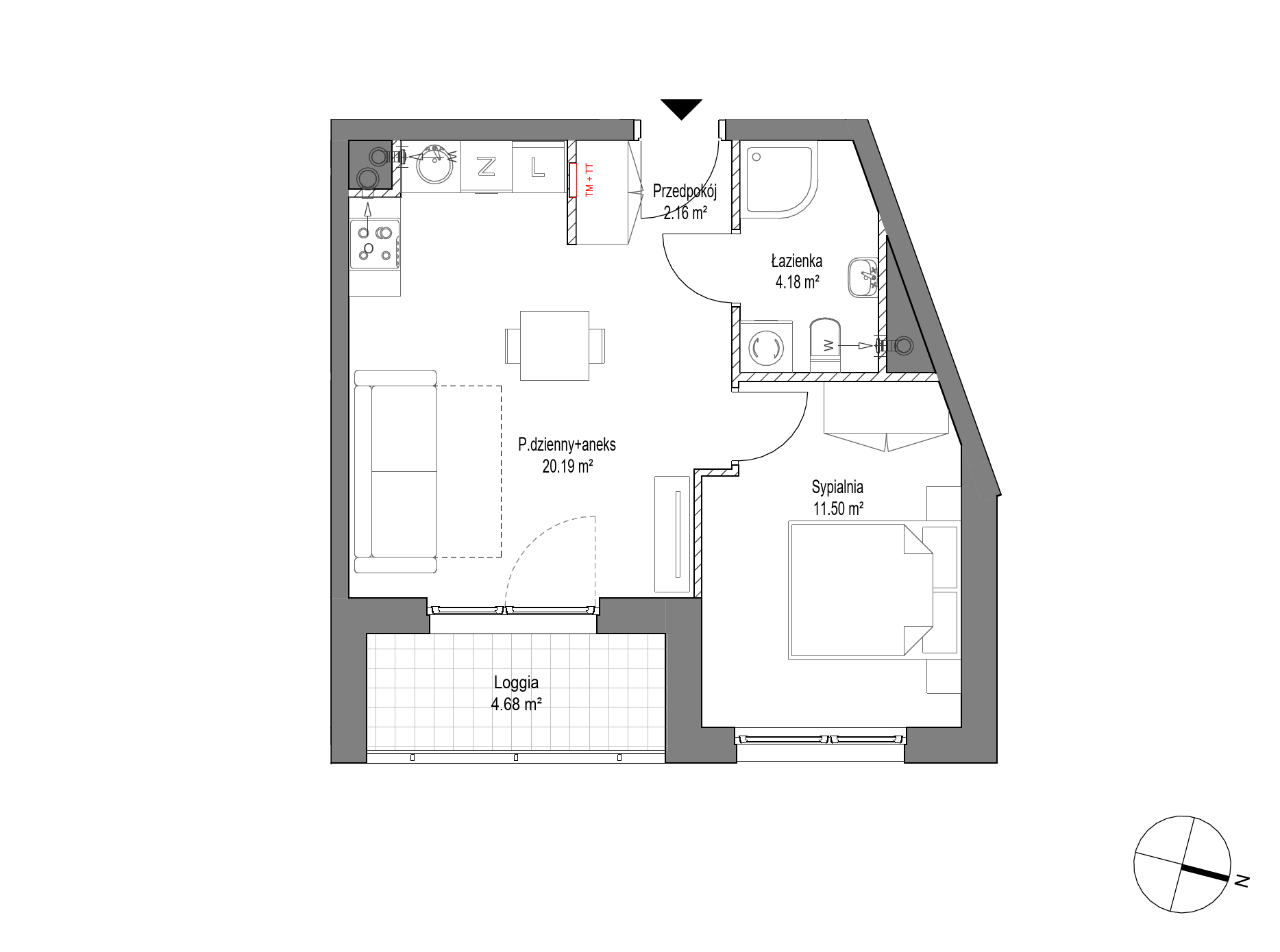 Plan 2 pok. 38m²