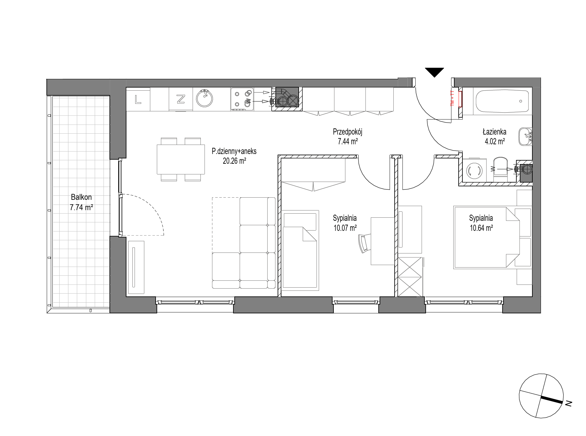 Plan 3 pok. 52m²