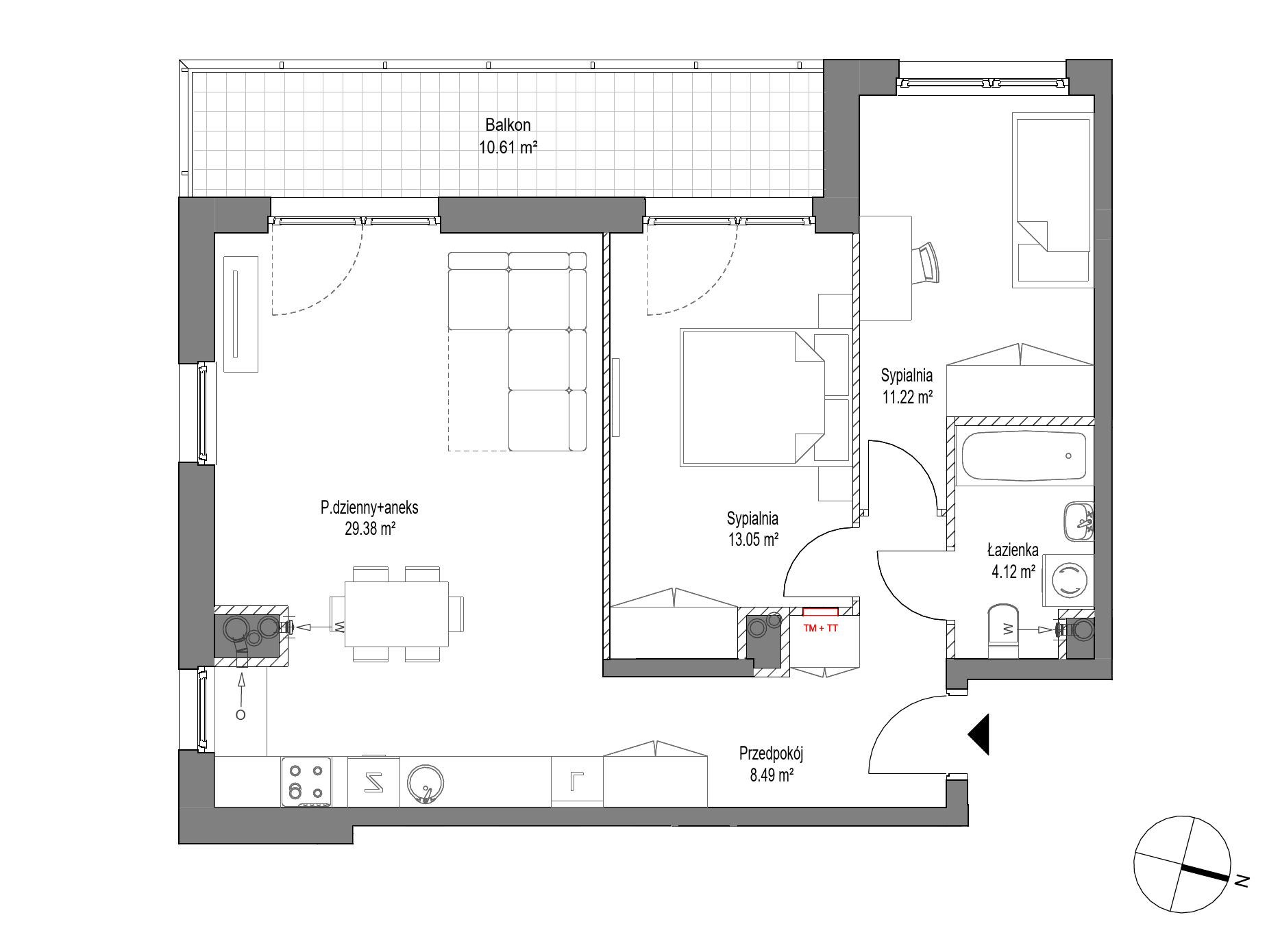 Plan 3 pok. 66m²
