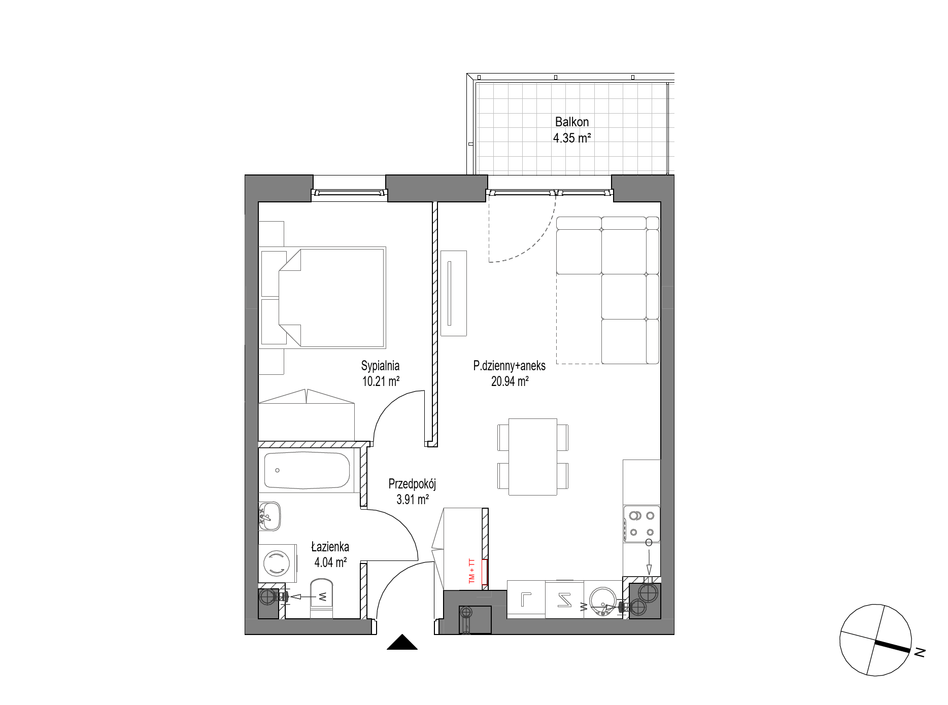 Plan 2 pok. 39m²