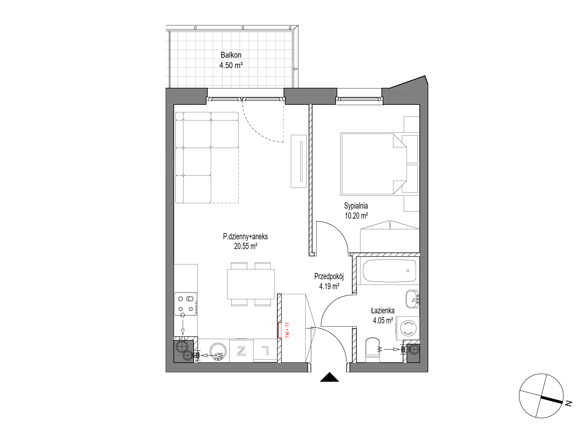 Plan 2 pok. 39m²