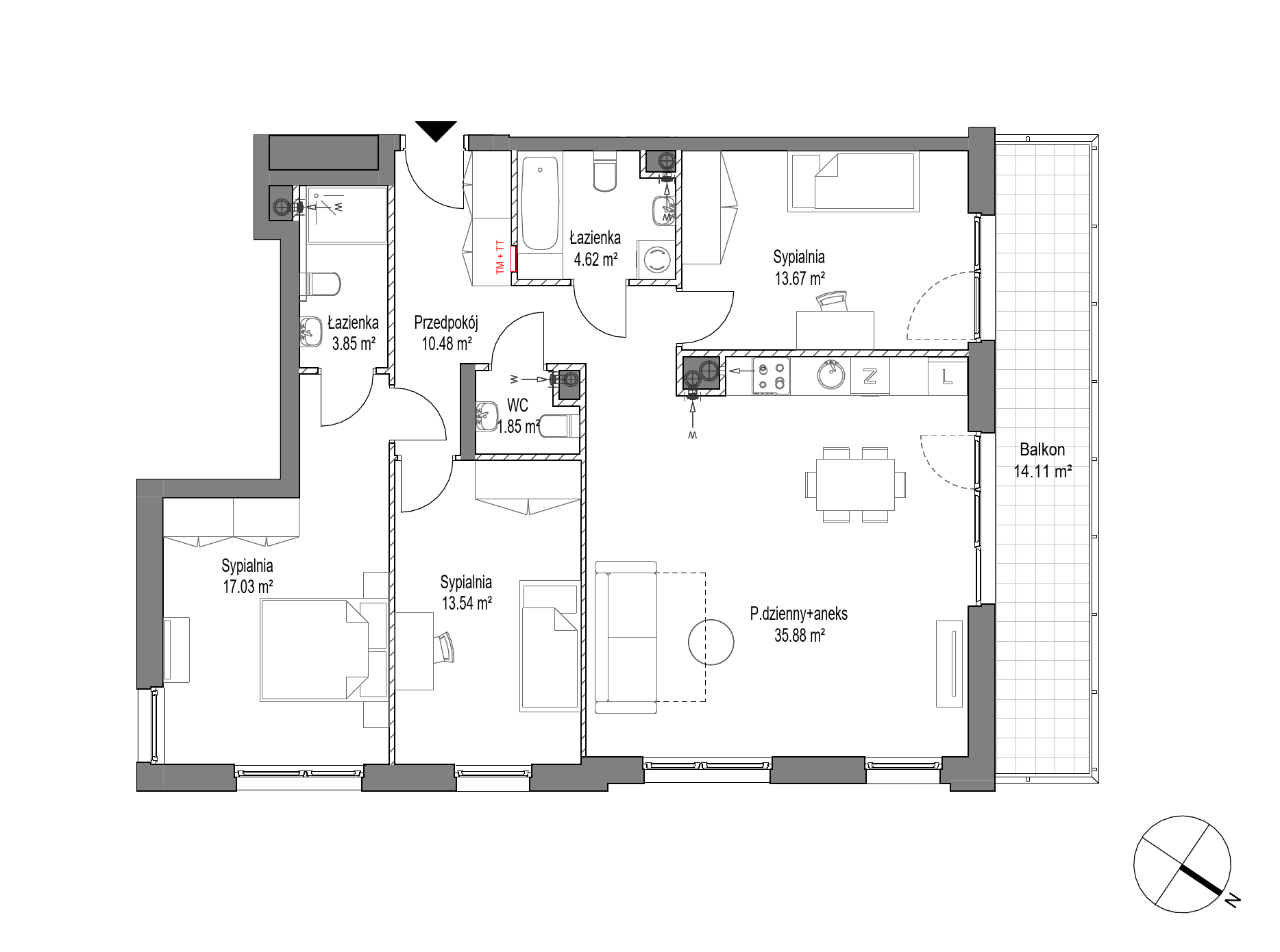 Plan 4 pok. 101m²