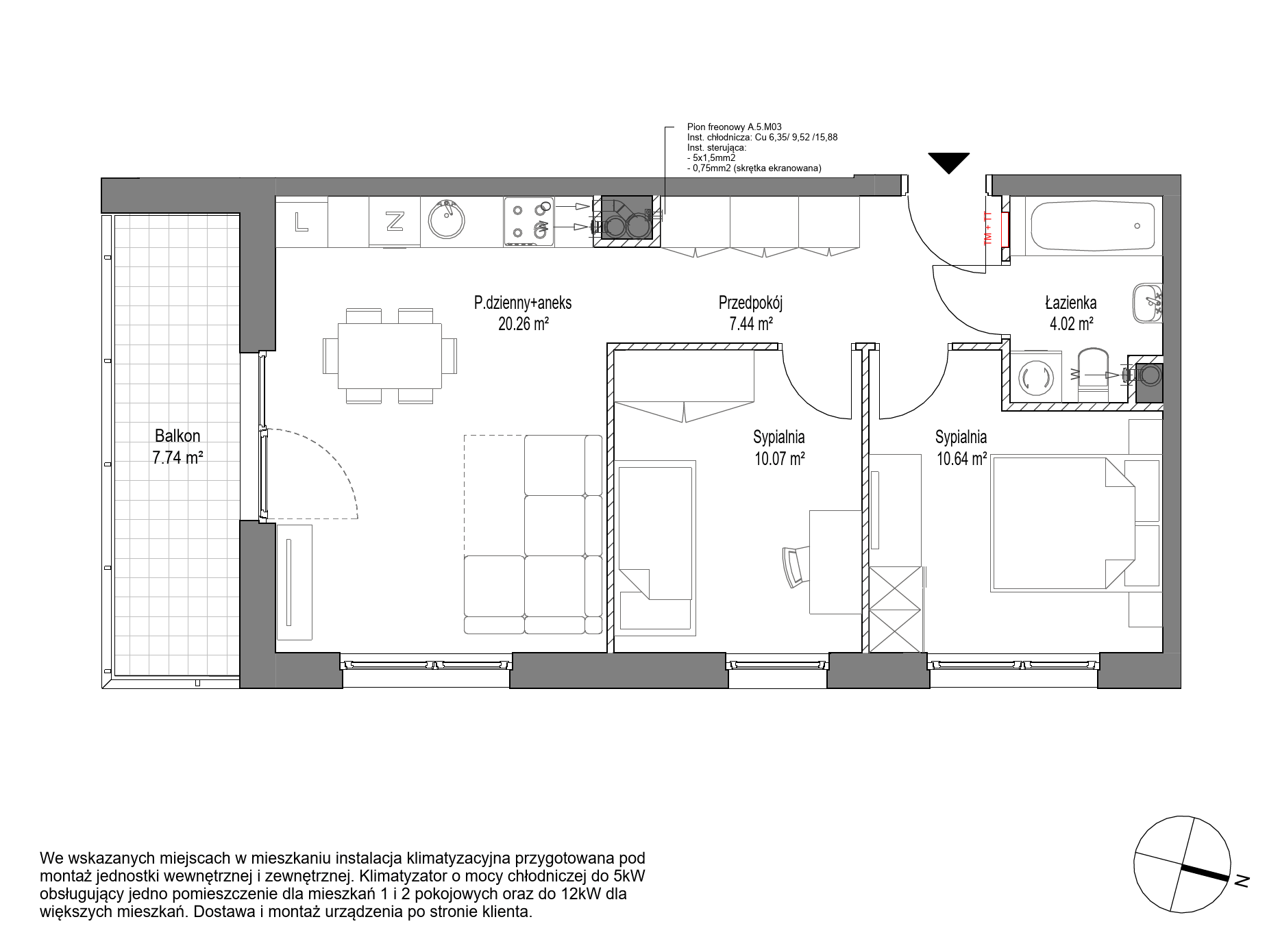 Plan 3 pok. 52m²