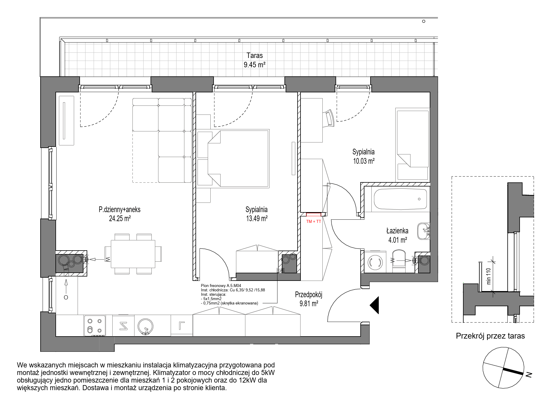 Plan 3 pok. 62m²