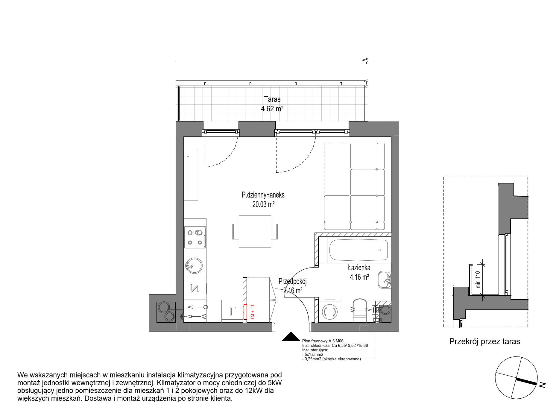 Plan 1 pok. 26m²