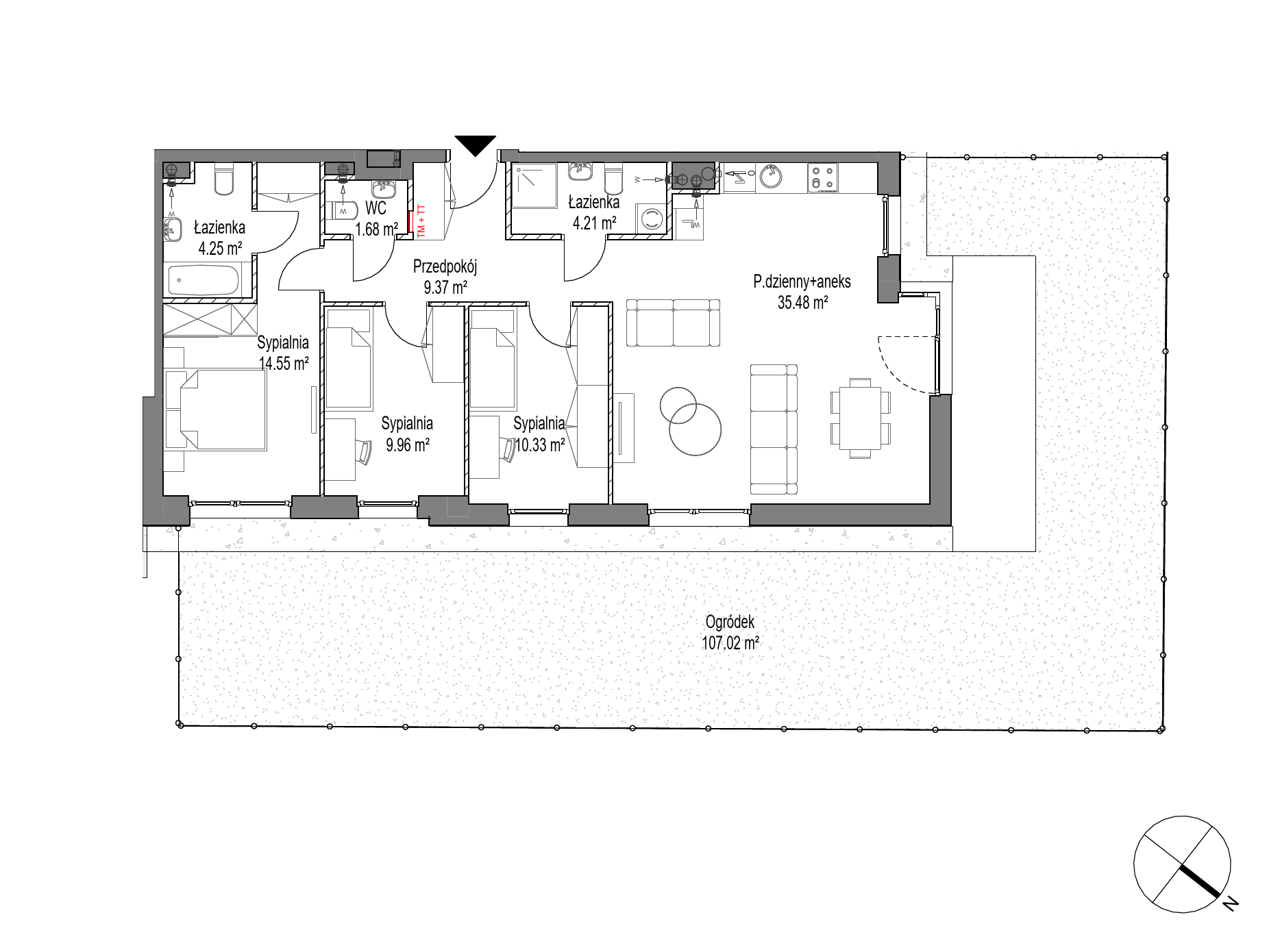 Plan 4 pok. 90m²