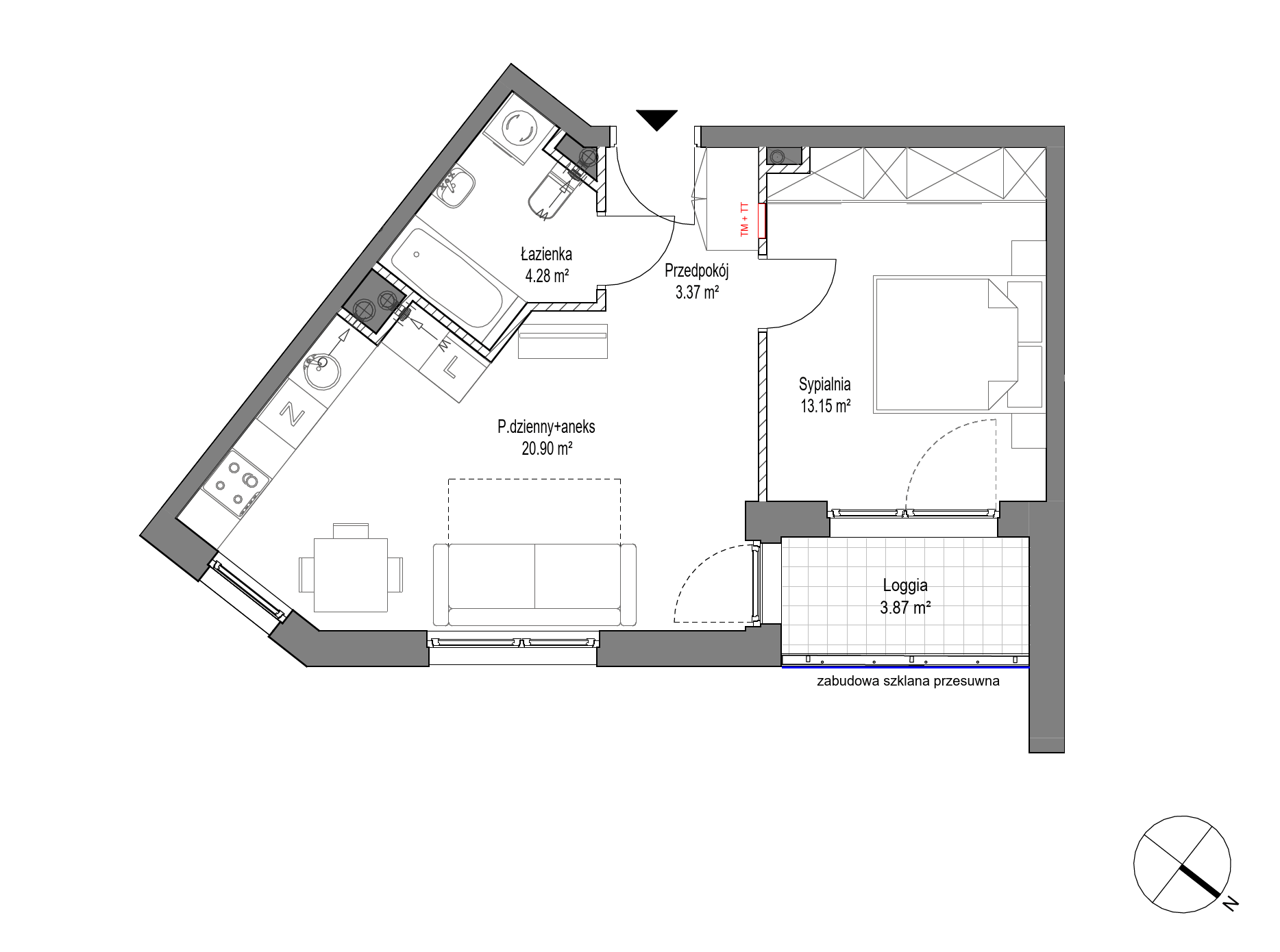 Plan 2 pok. 42m²
