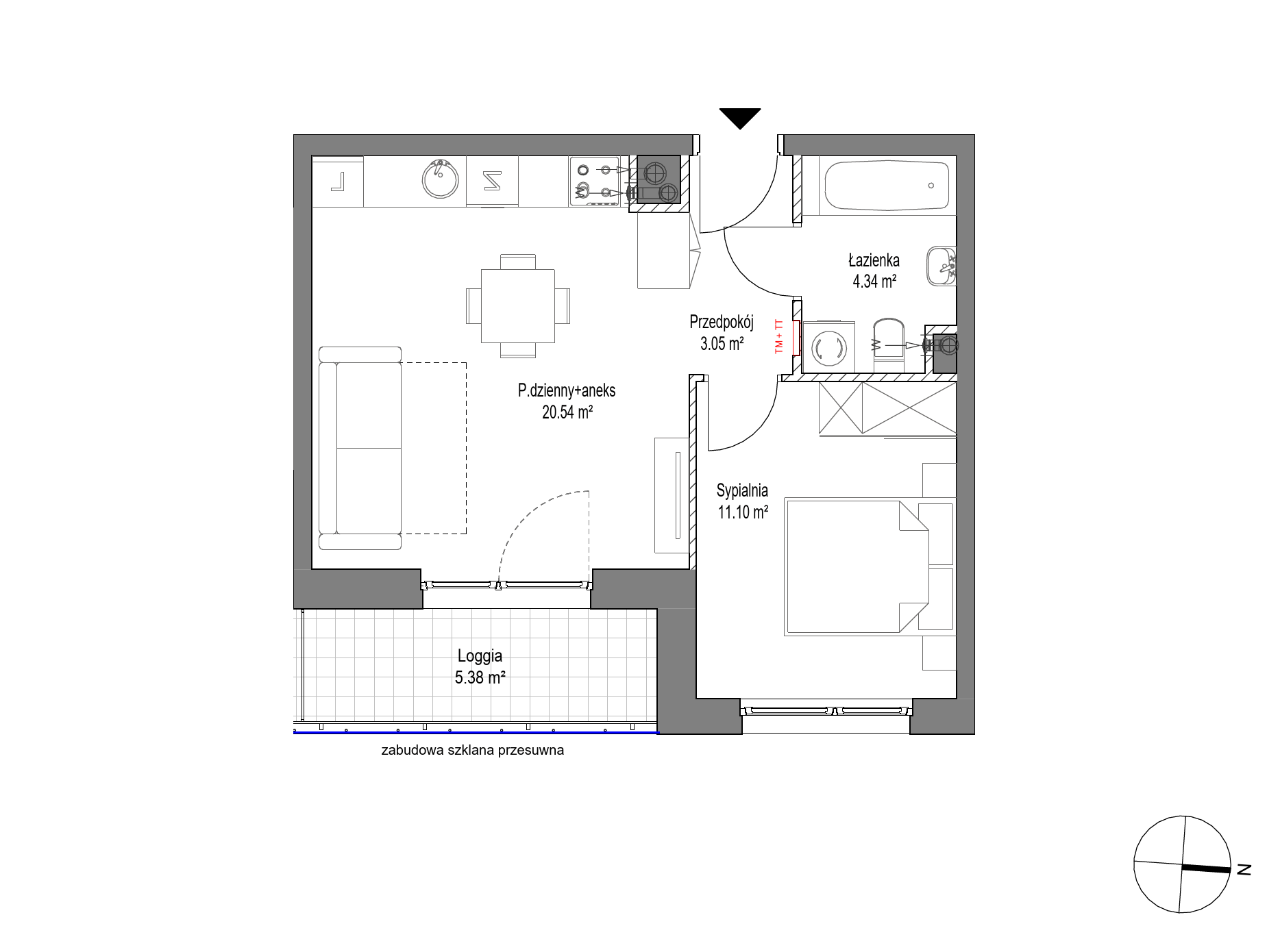 Plan 2 pok. 39m²