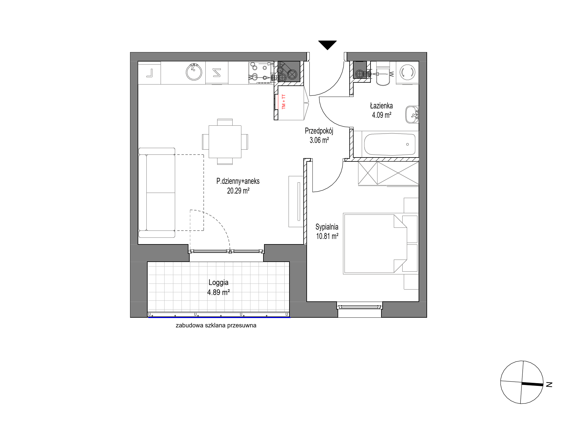 Plan 2 pok. 38m²