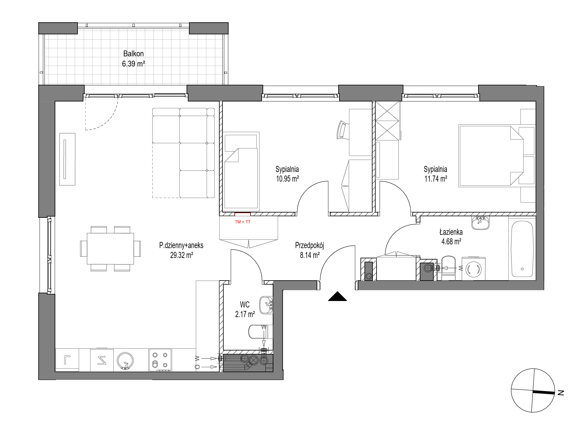 Plan 3 pok. 67m²
