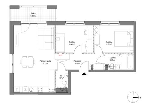 Plan 3 pok. 67m²