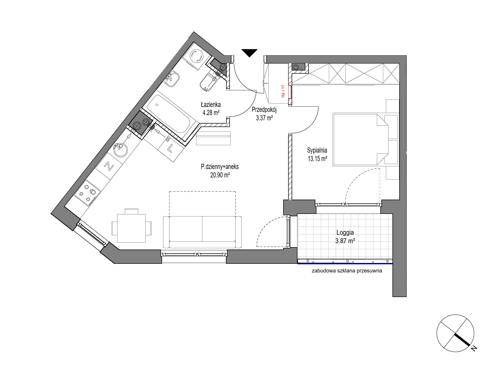 Plan 2 pok. 42m²