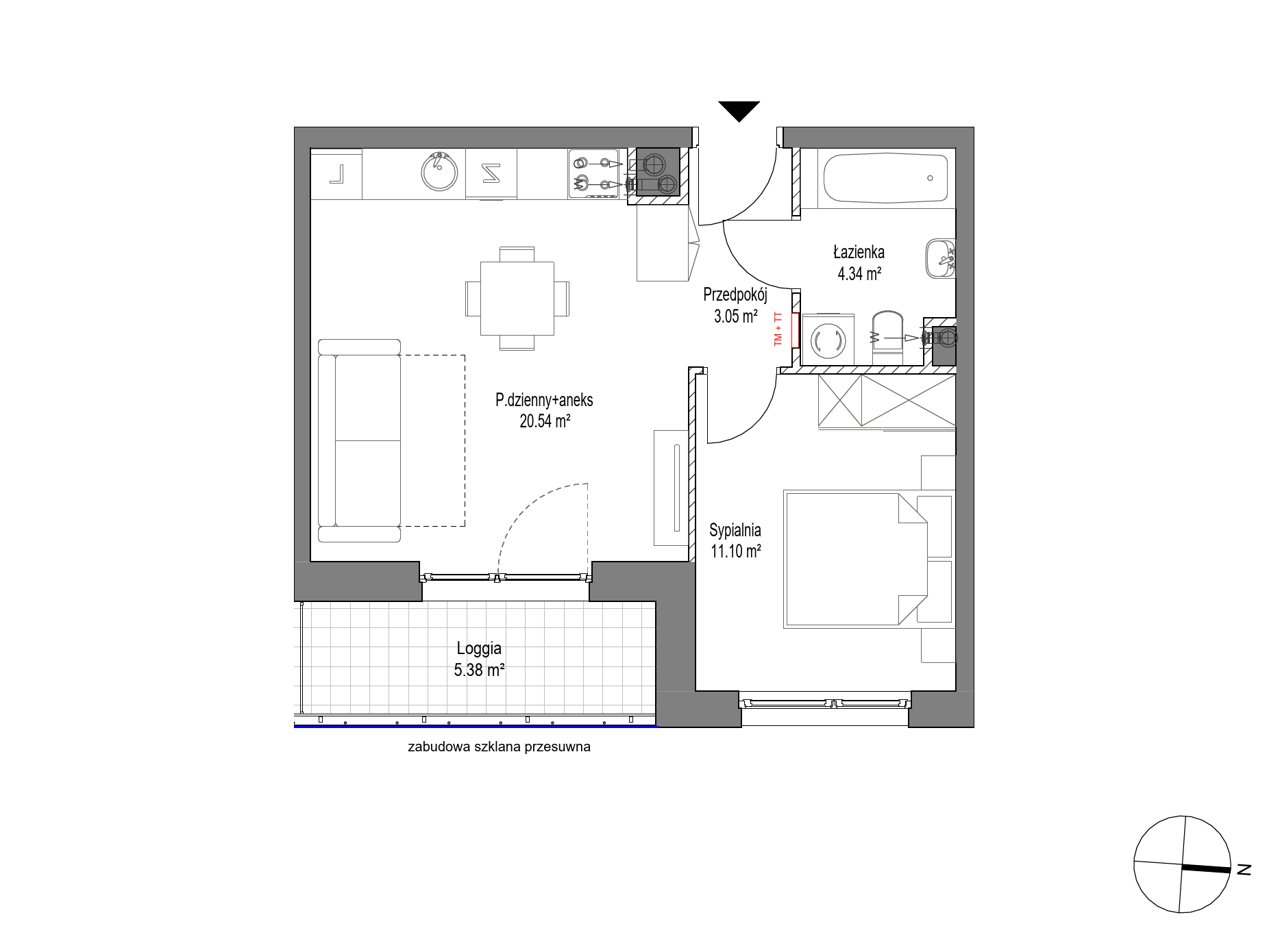 Plan 2 pok. 39m²