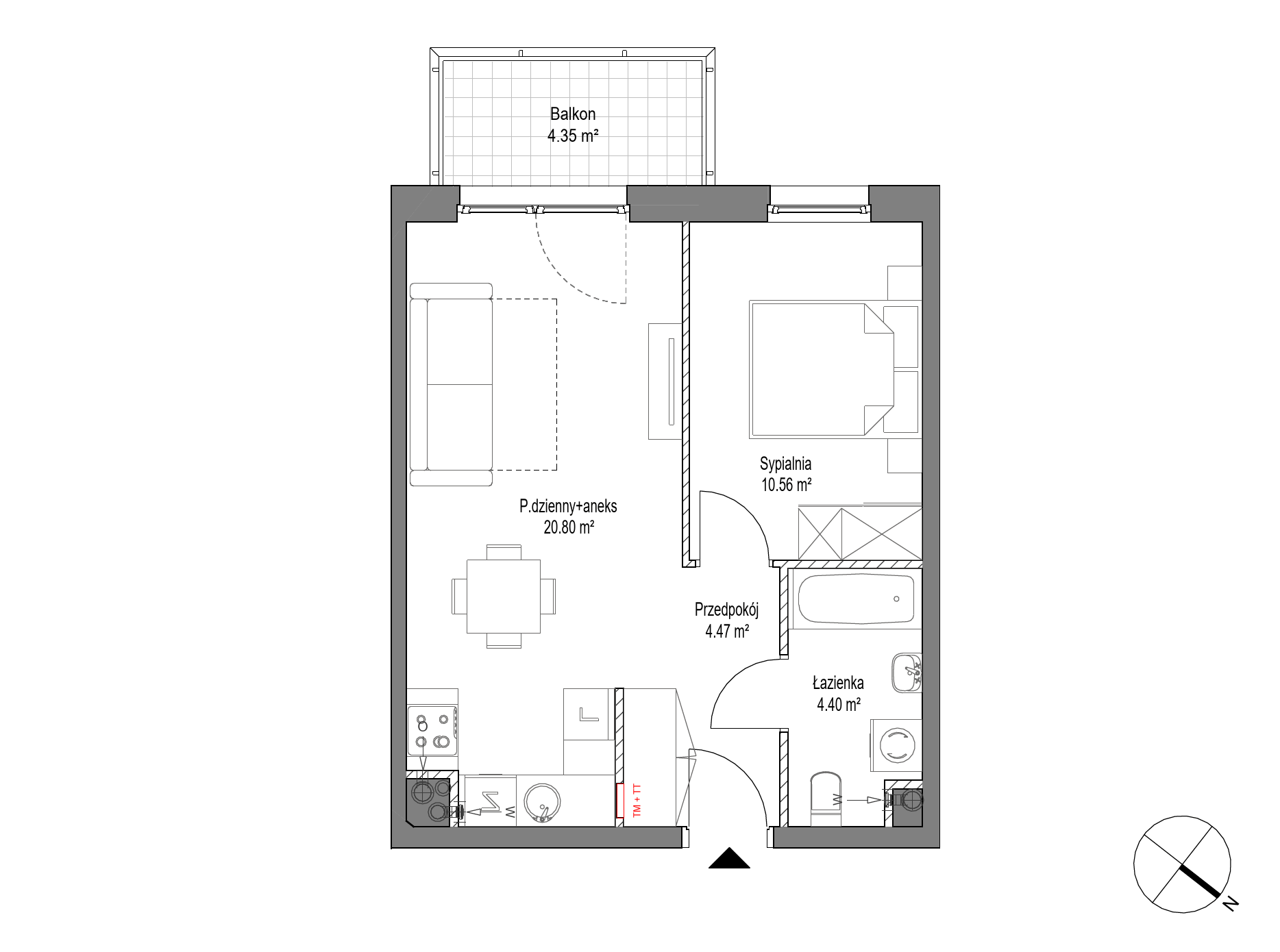 Plan 2 pok. 40m²