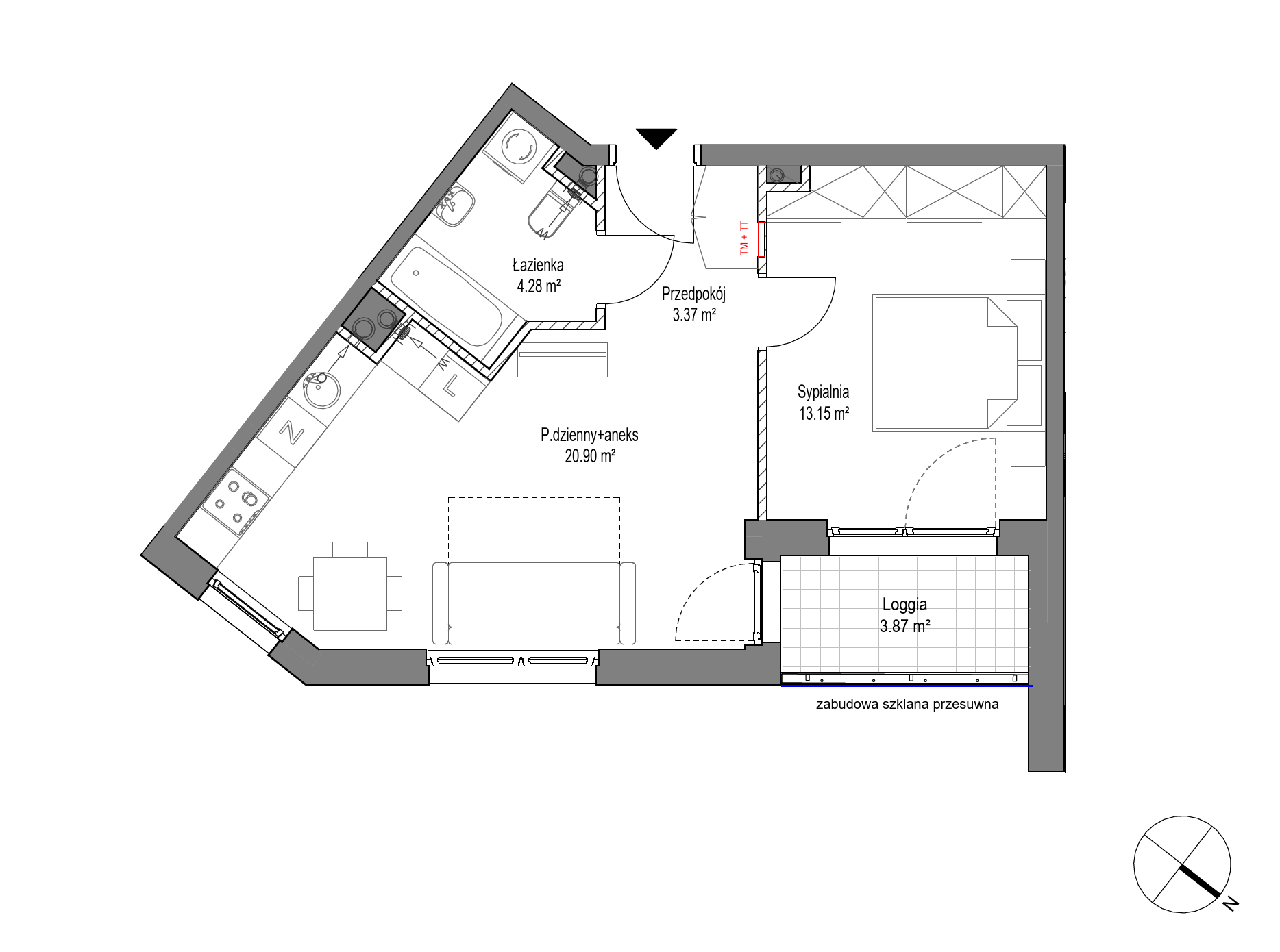 Plan 2 pok. 42m²