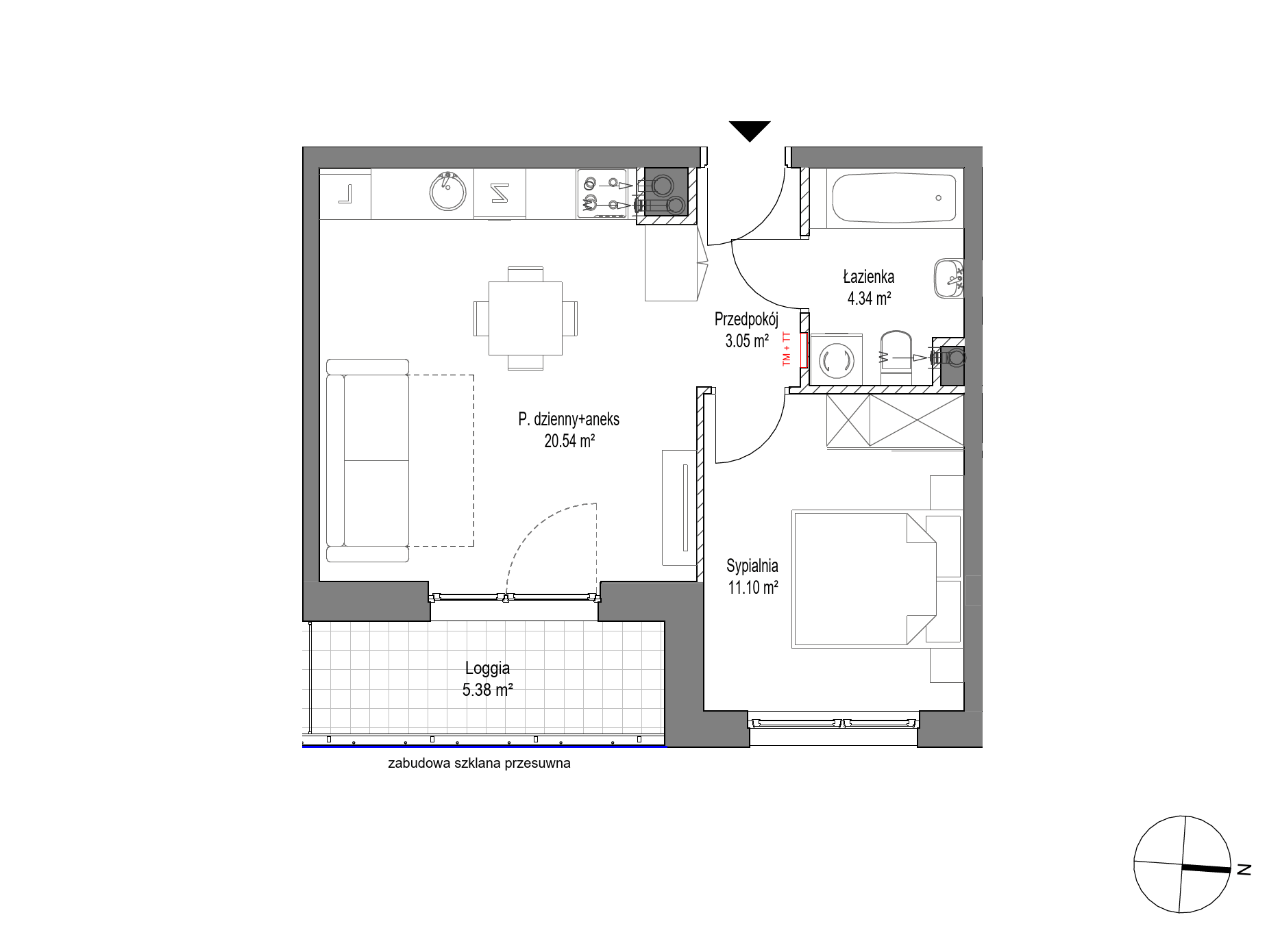 Plan 2 pok. 39m²