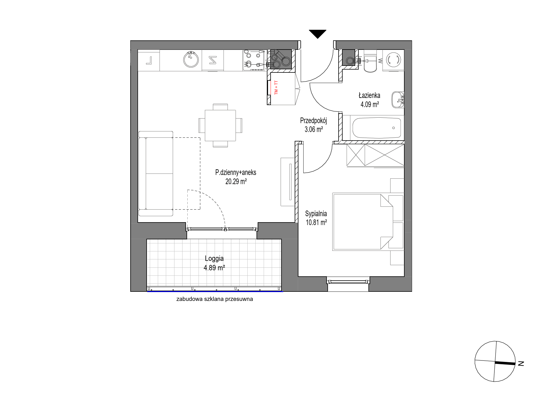 Plan 2 pok. 38m²