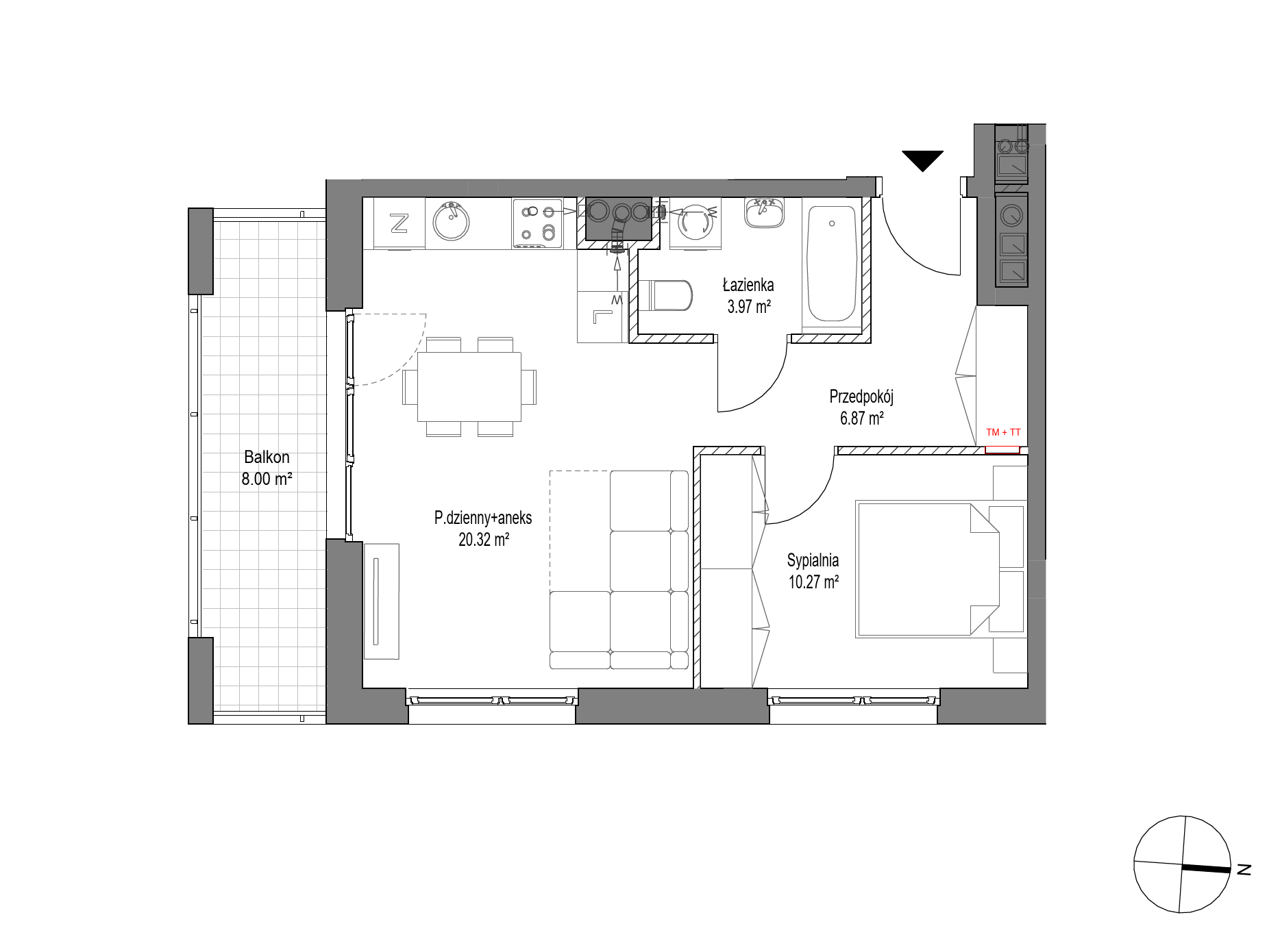 Plan 2 pok. 41m²