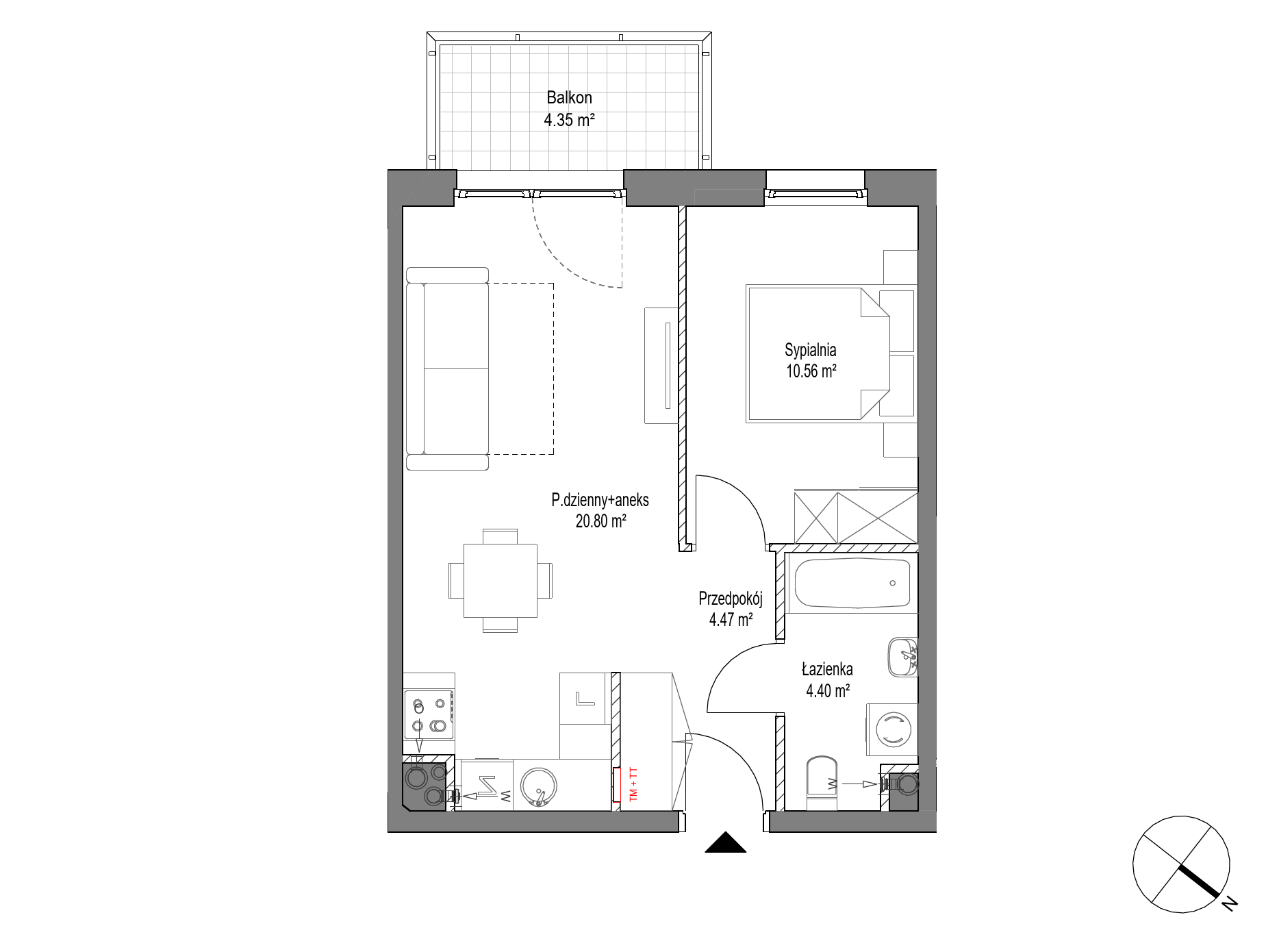 Plan 2 pok. 40m²