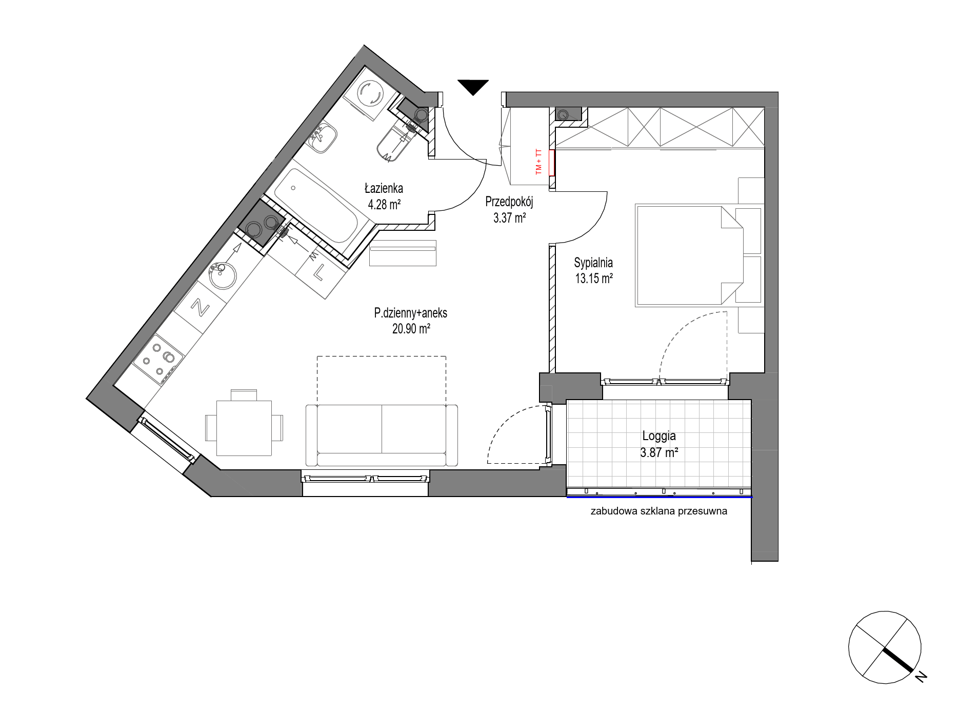 Plan 2 pok. 42m²