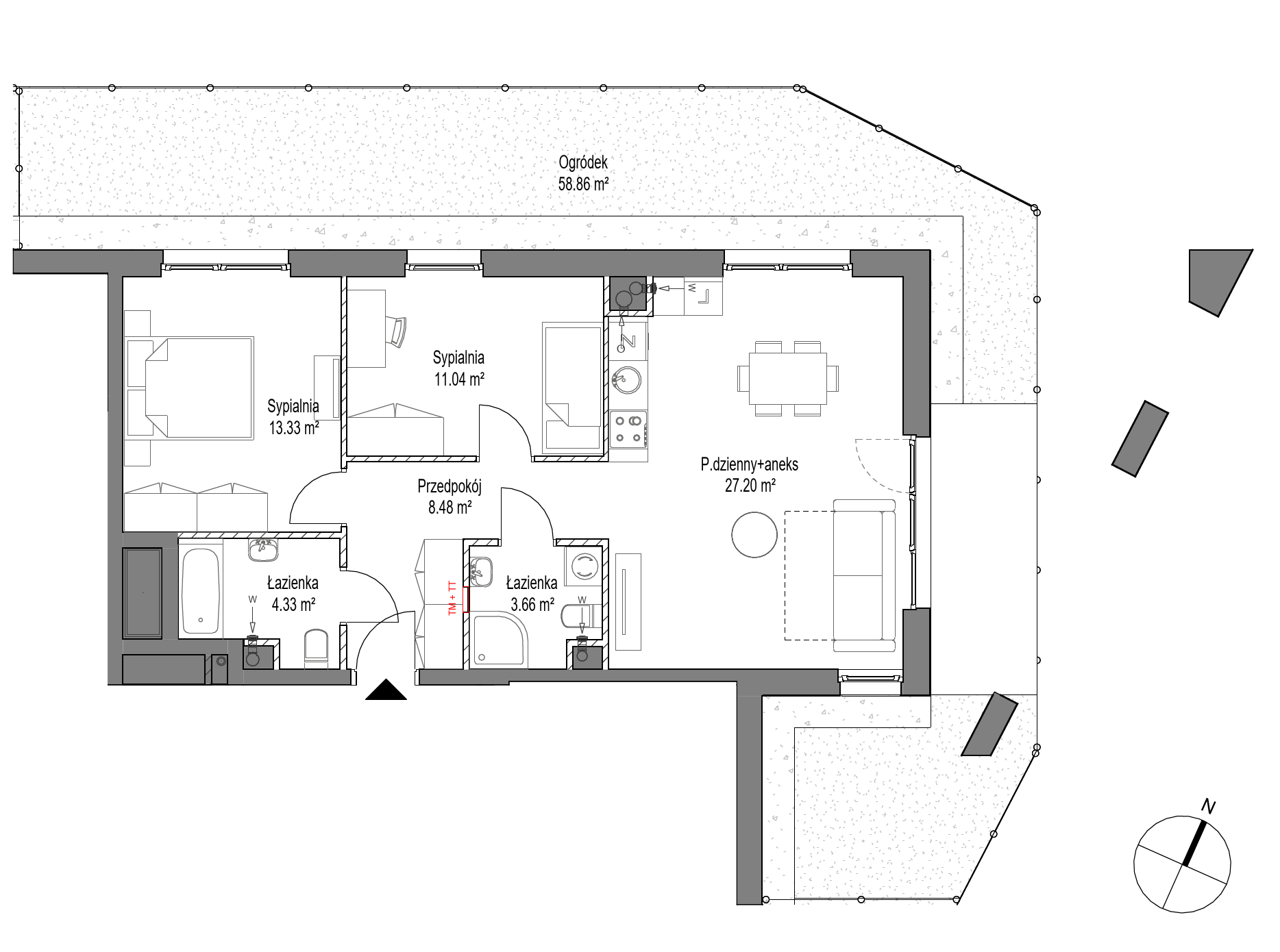 Plan 3 pok. 68m²