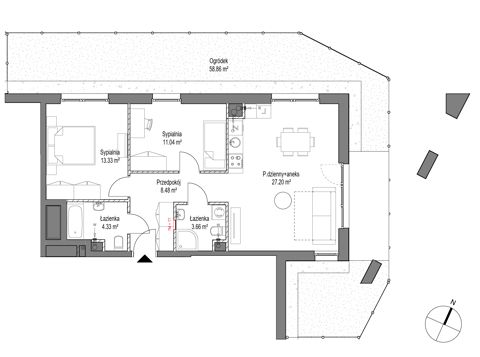 Plan 3 pok. 68m²