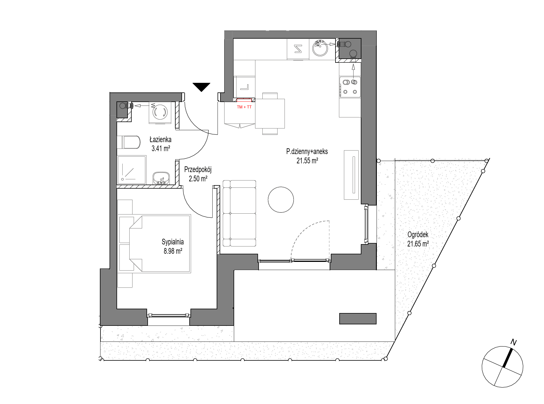 Plan 2 pok. 36m²
