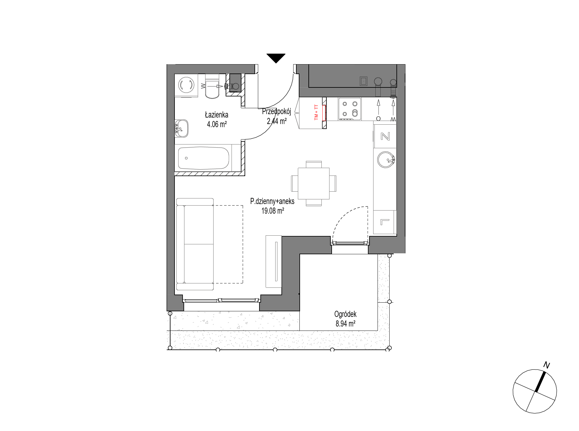 Plan 1 pok. 26m²