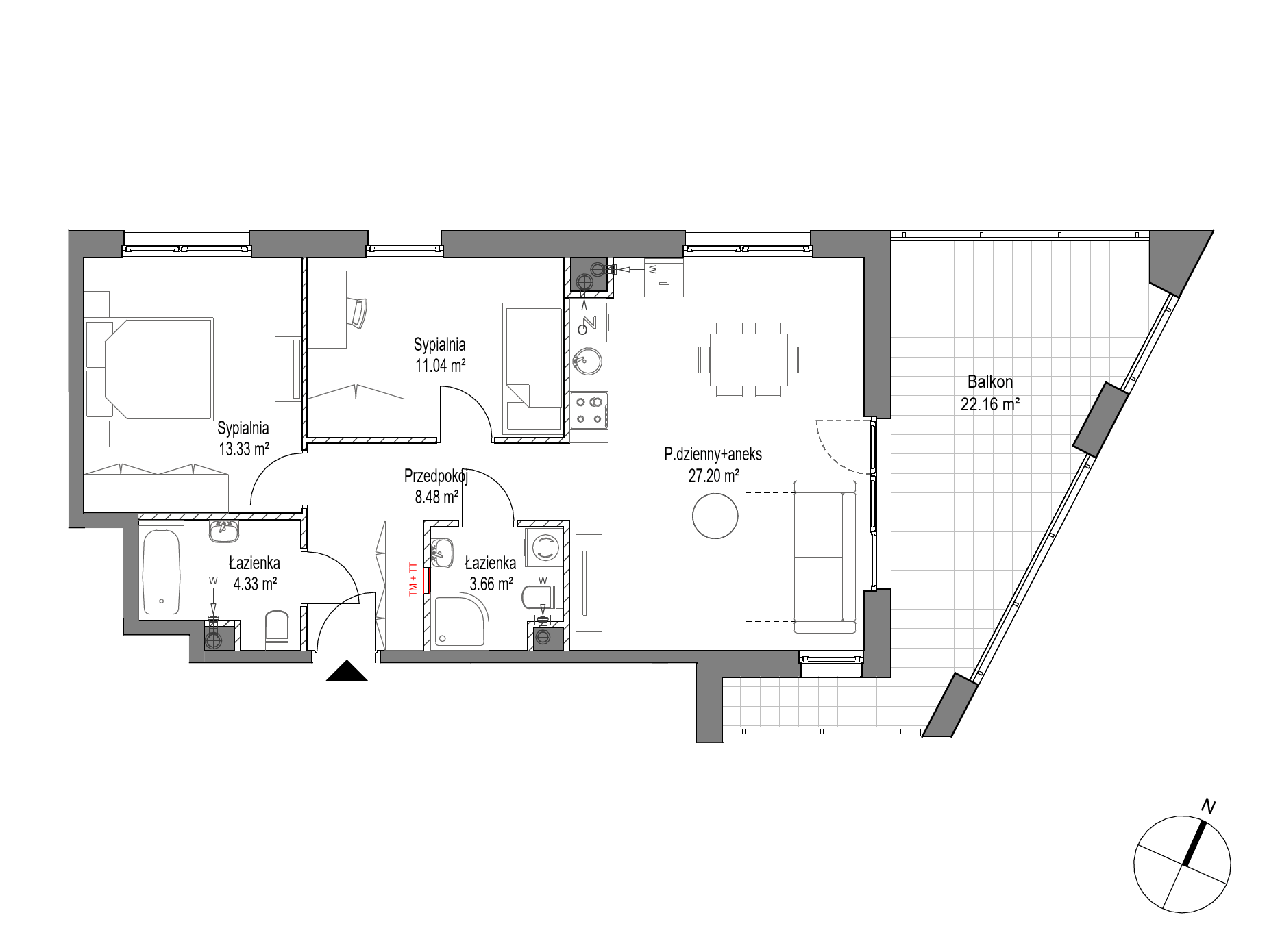 Plan 3 pok. 68m²