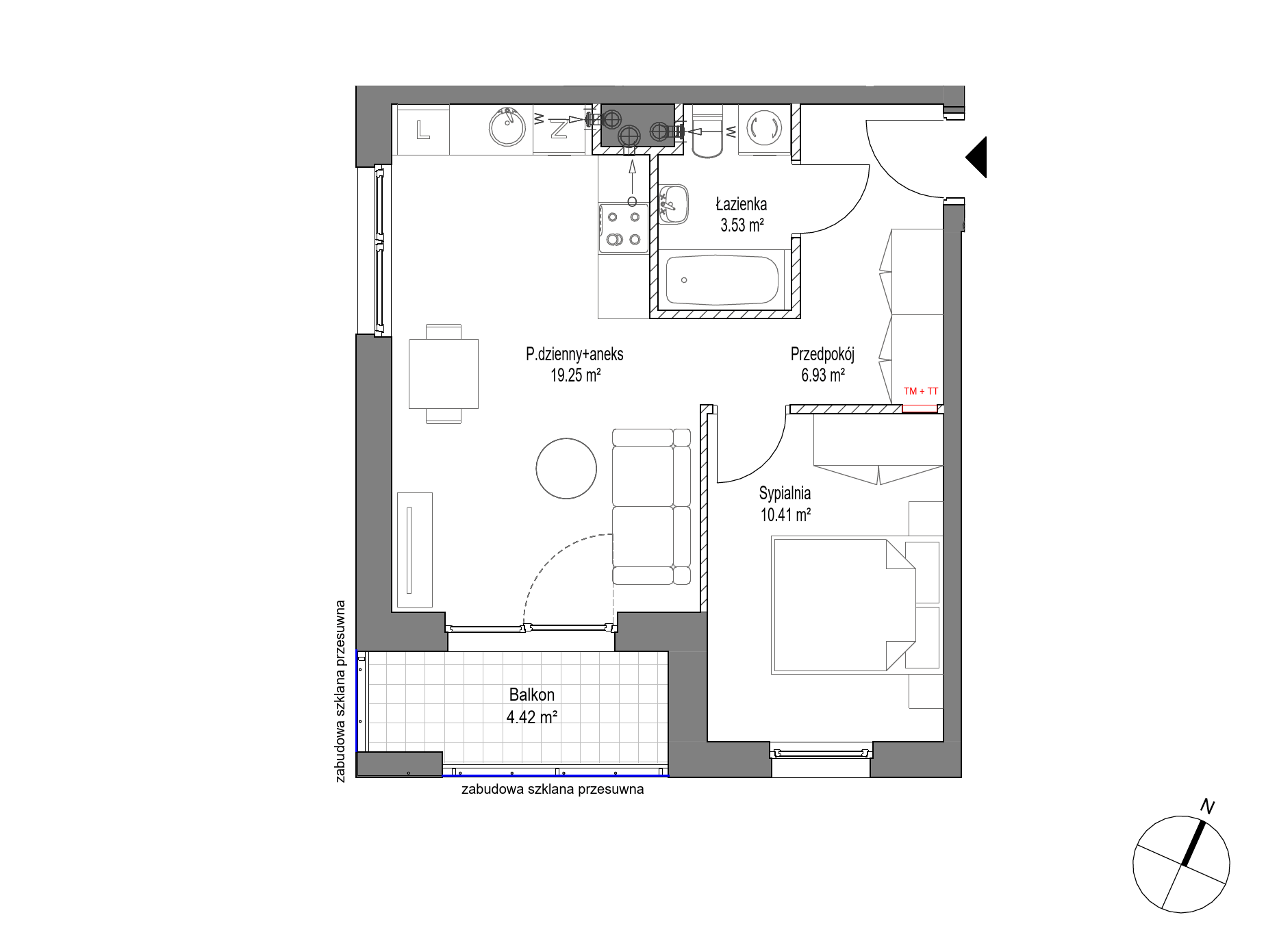Plan 2 pok. 40m²