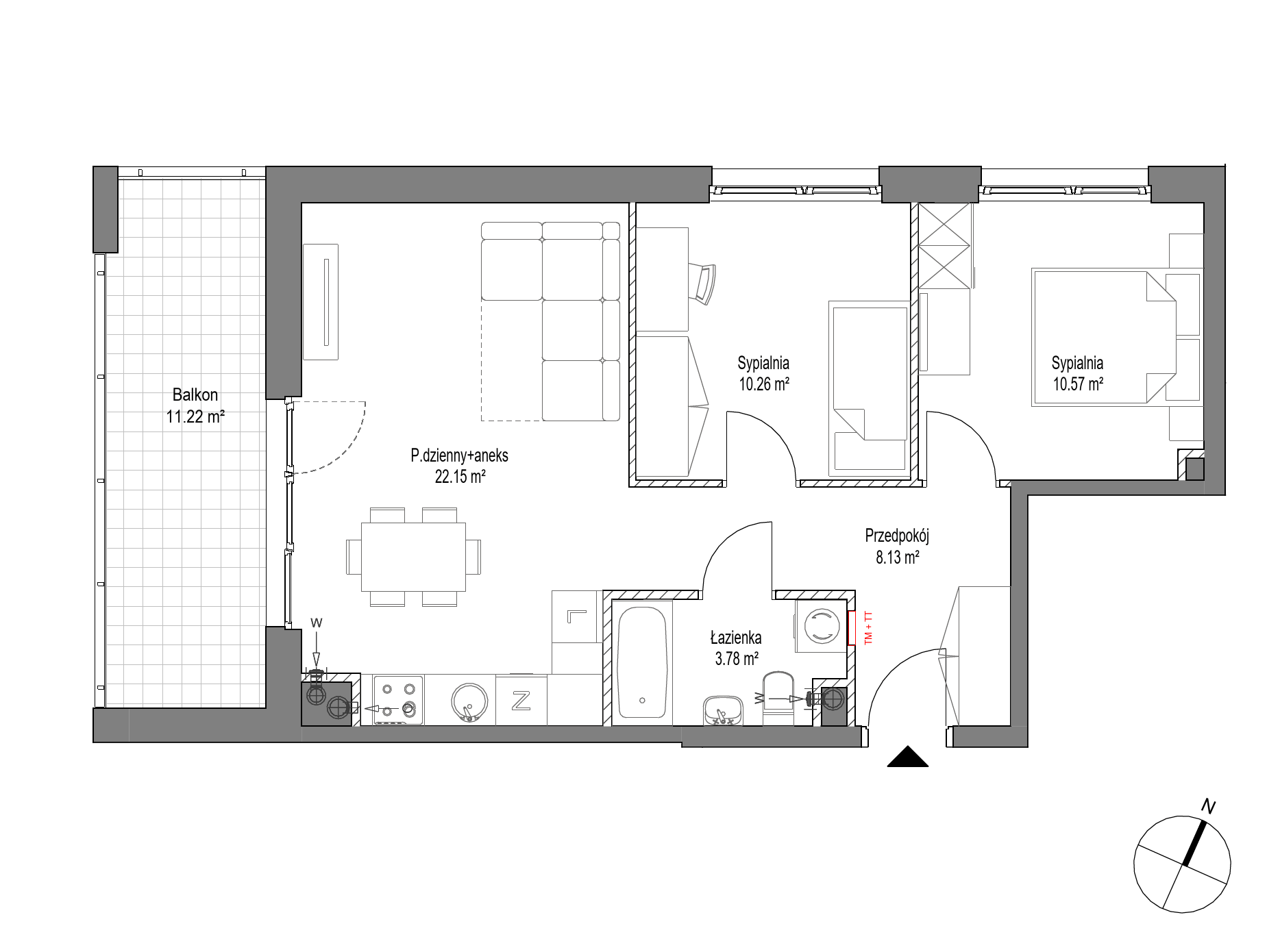 Plan 3 pok. 55m²
