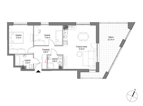 Plan 3 pok. 68m²
