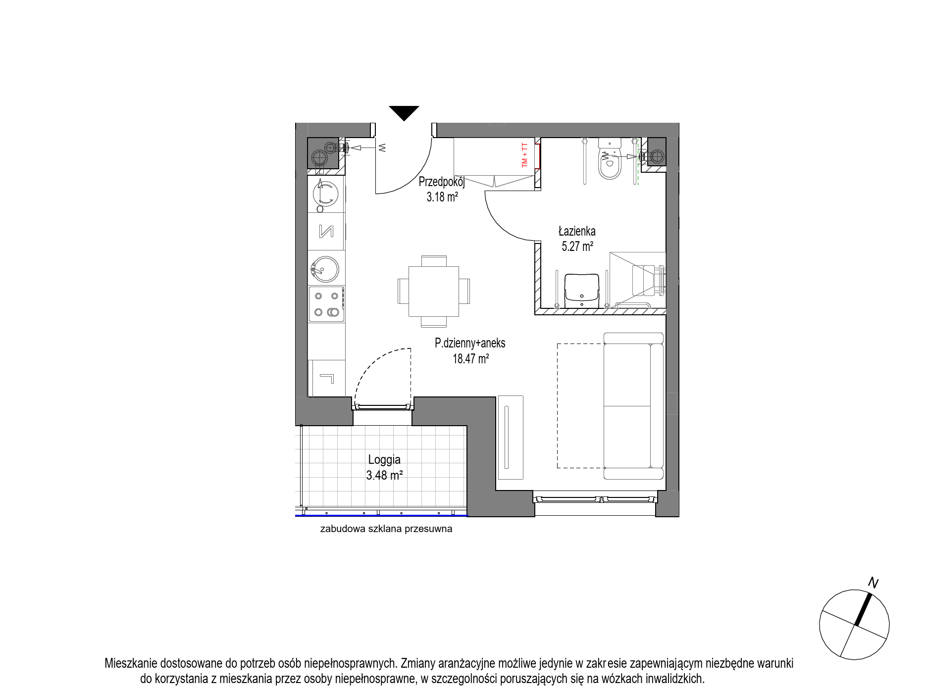 Plan 1 pok. 27m²