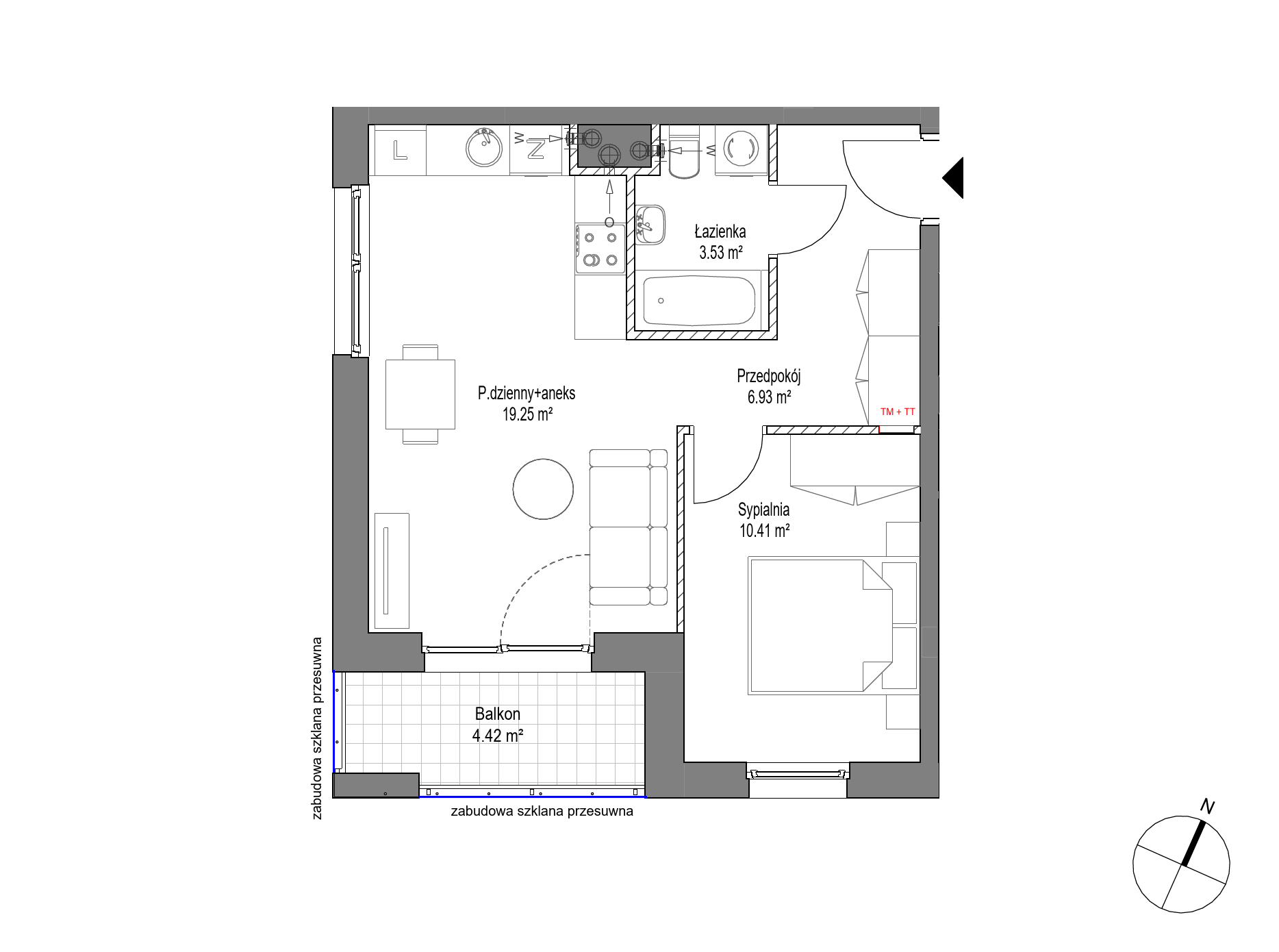 Plan 2 pok. 40m²