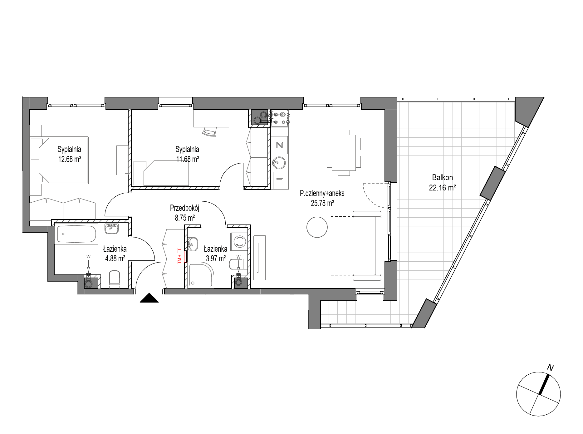 Plan 3 pok. 68m²