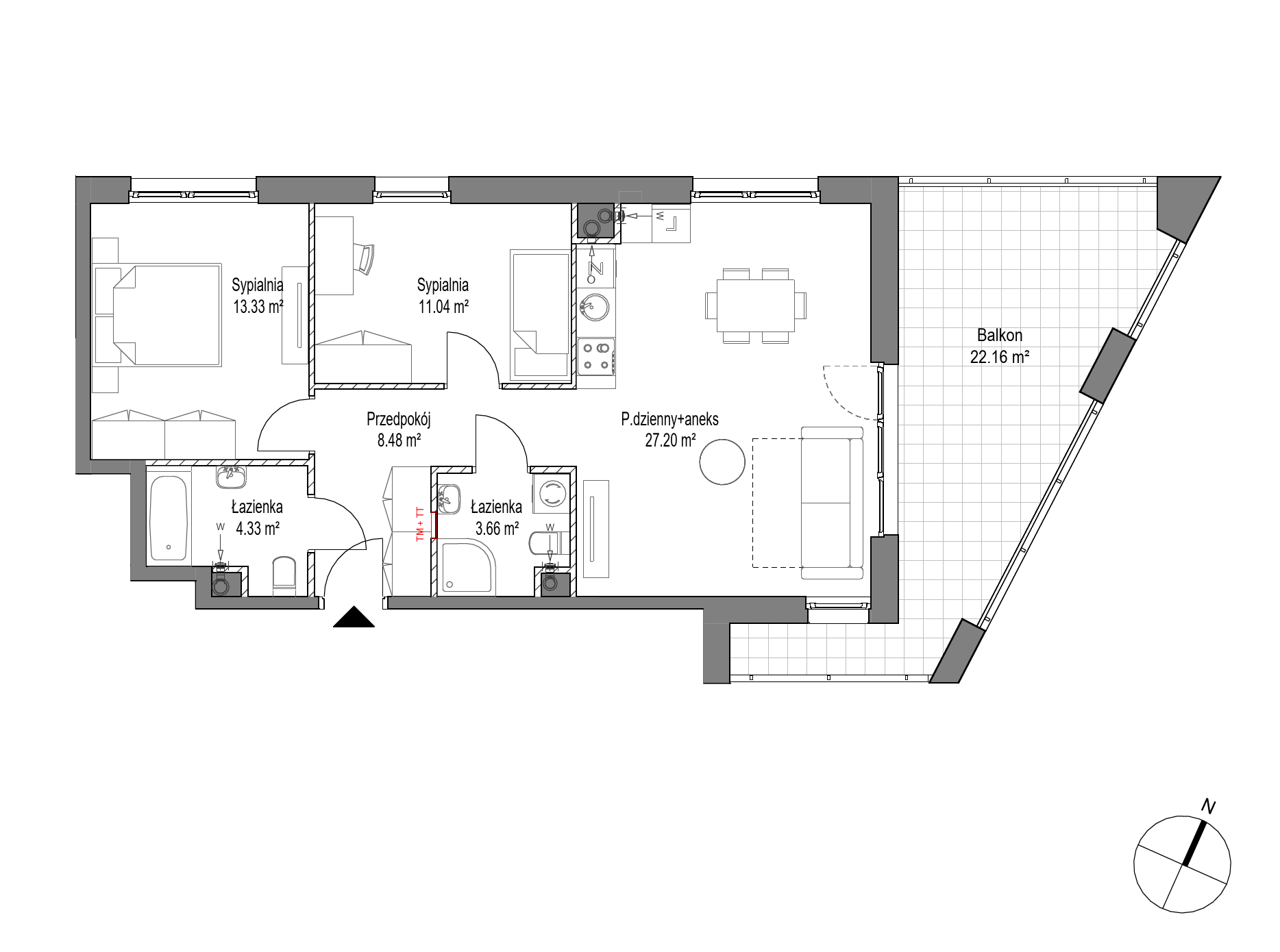 Plan 3 pok. 68m²