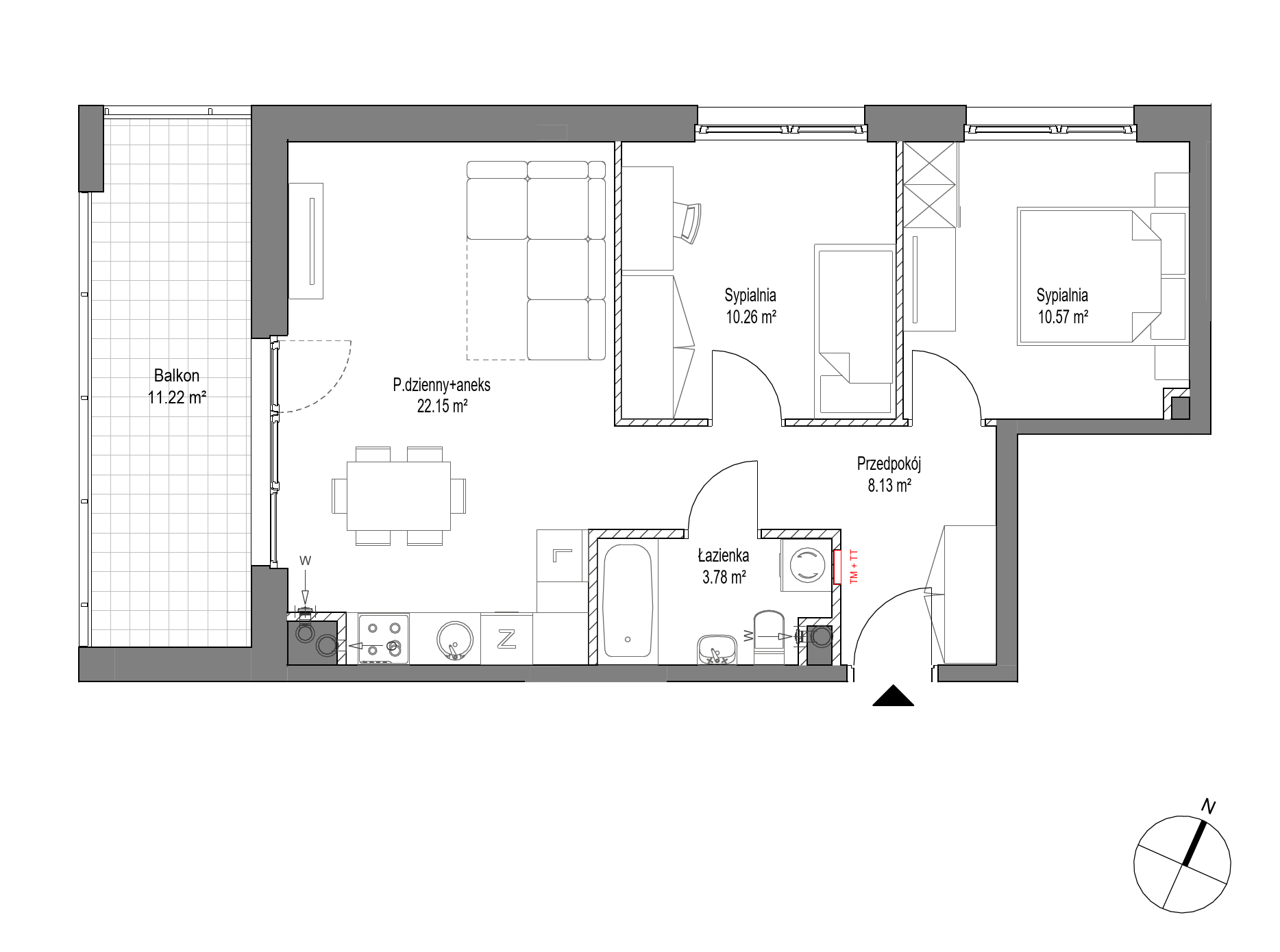 Plan 3 pok. 55m²