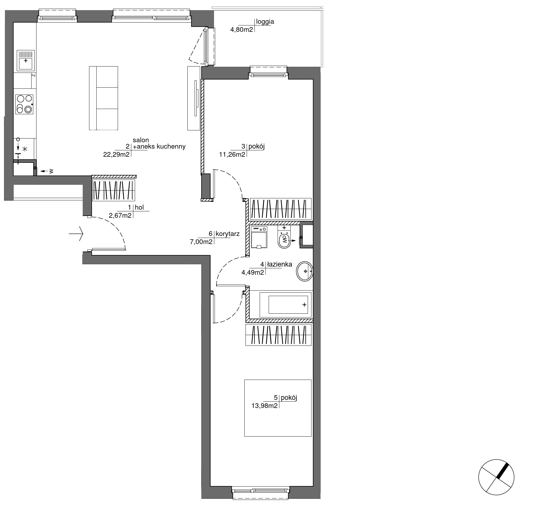 Plan 3 pok. 62m²