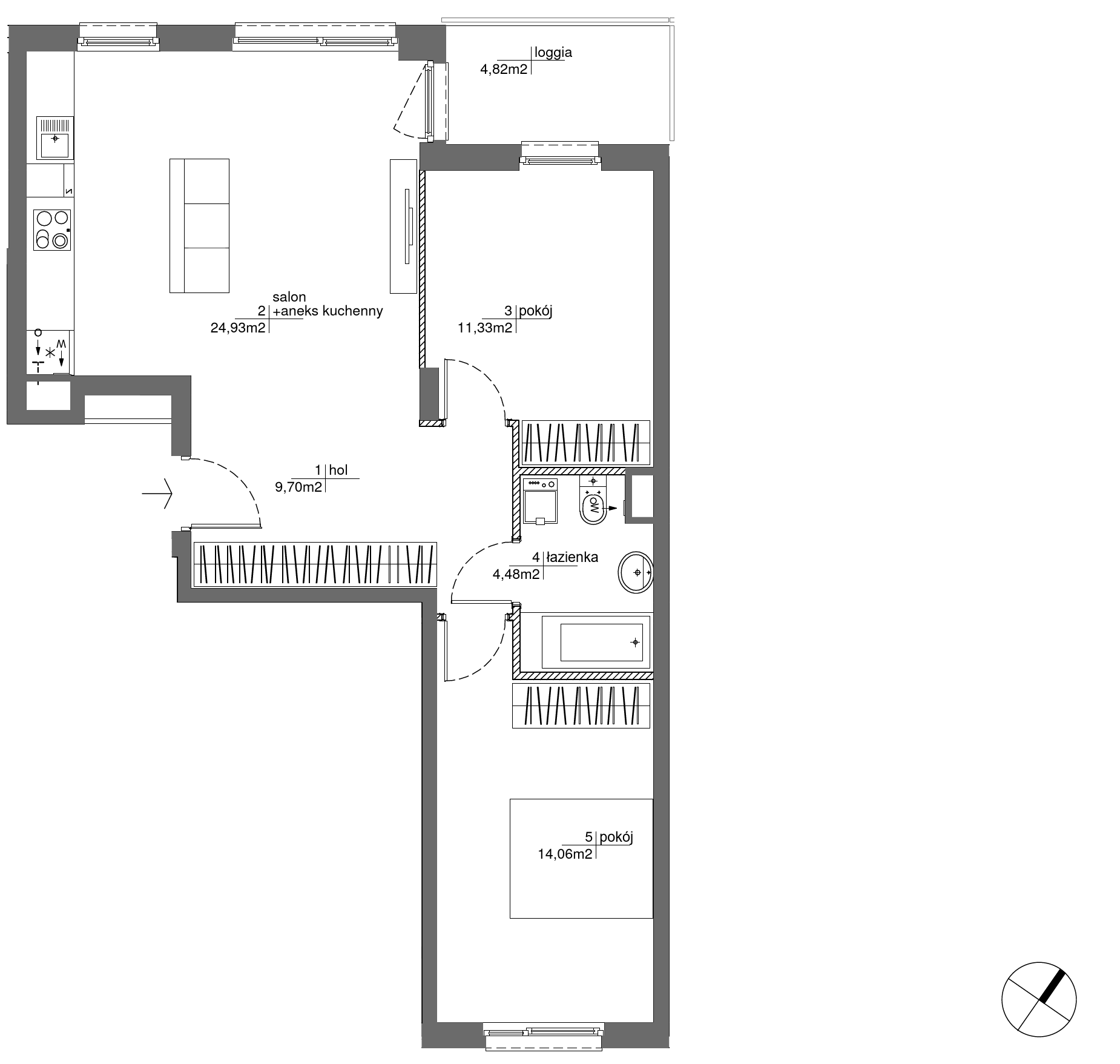 Plan 3 pok. 65m²
