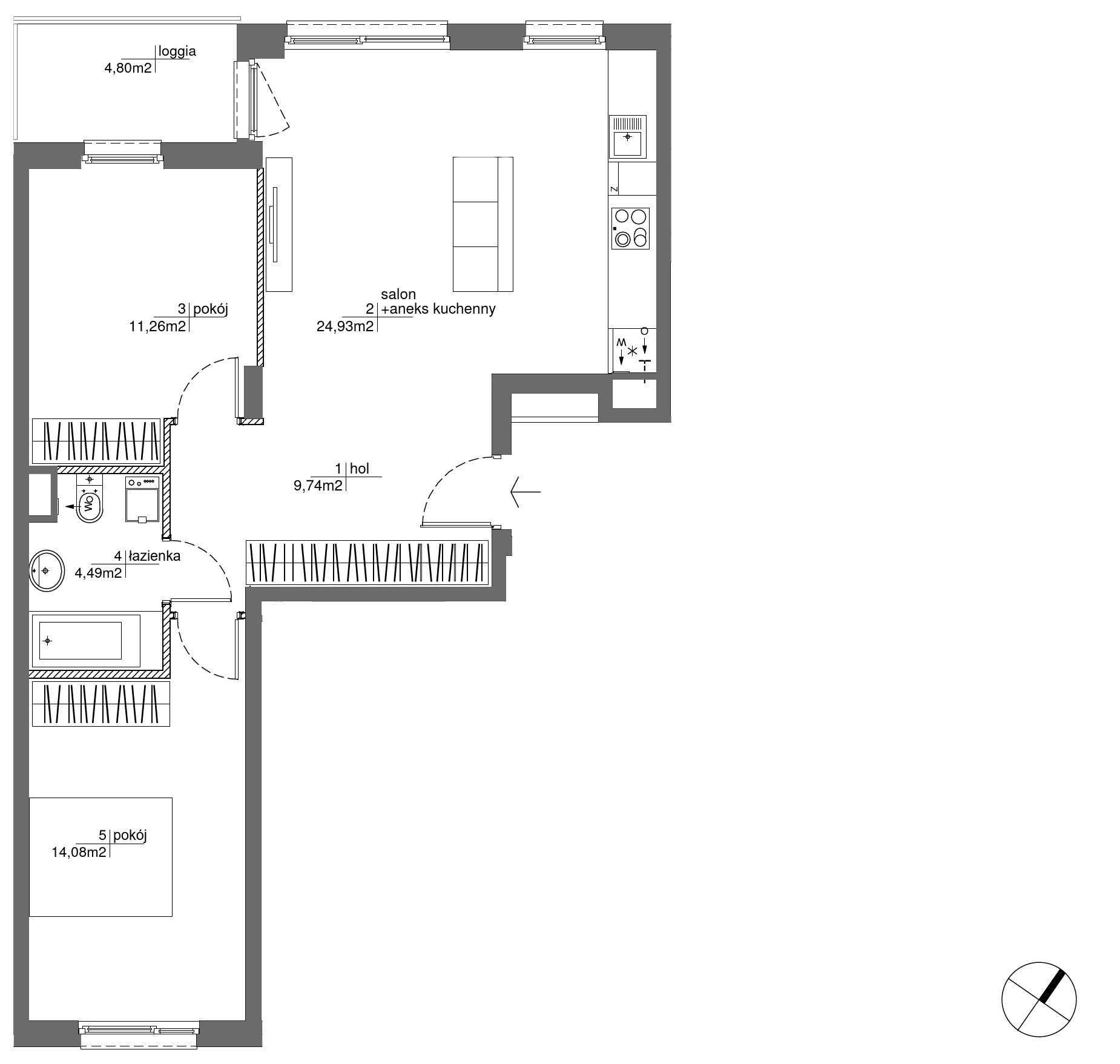 Plan 3 pok. 65m²